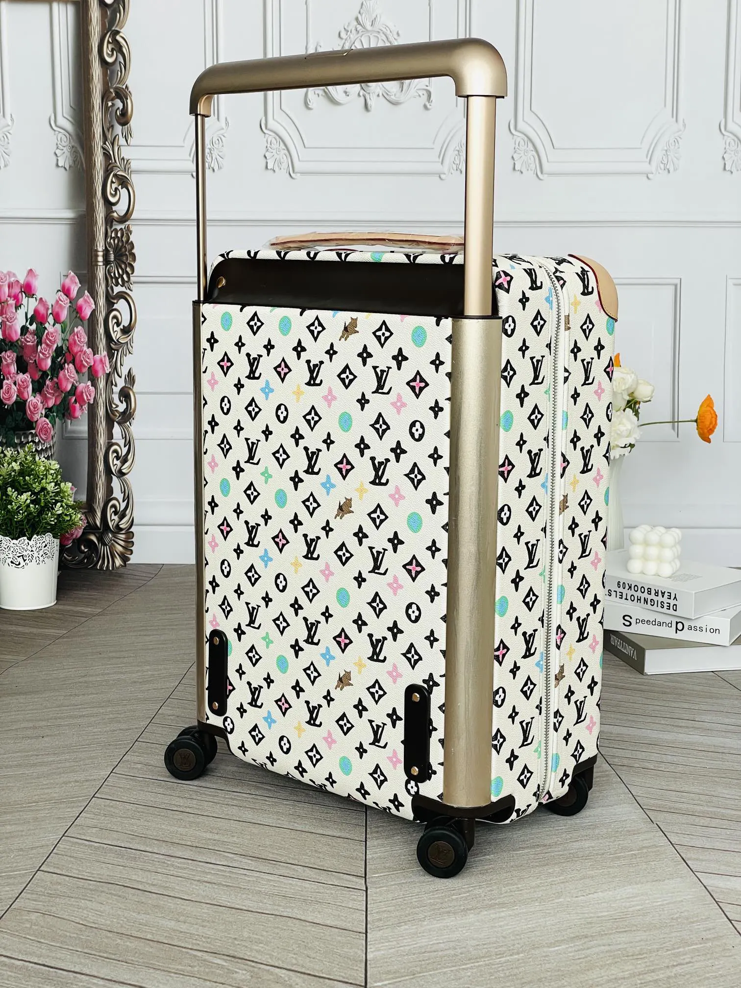 LV 老花 帆布 行李箱 旅行拉杆款 輕便出行款
