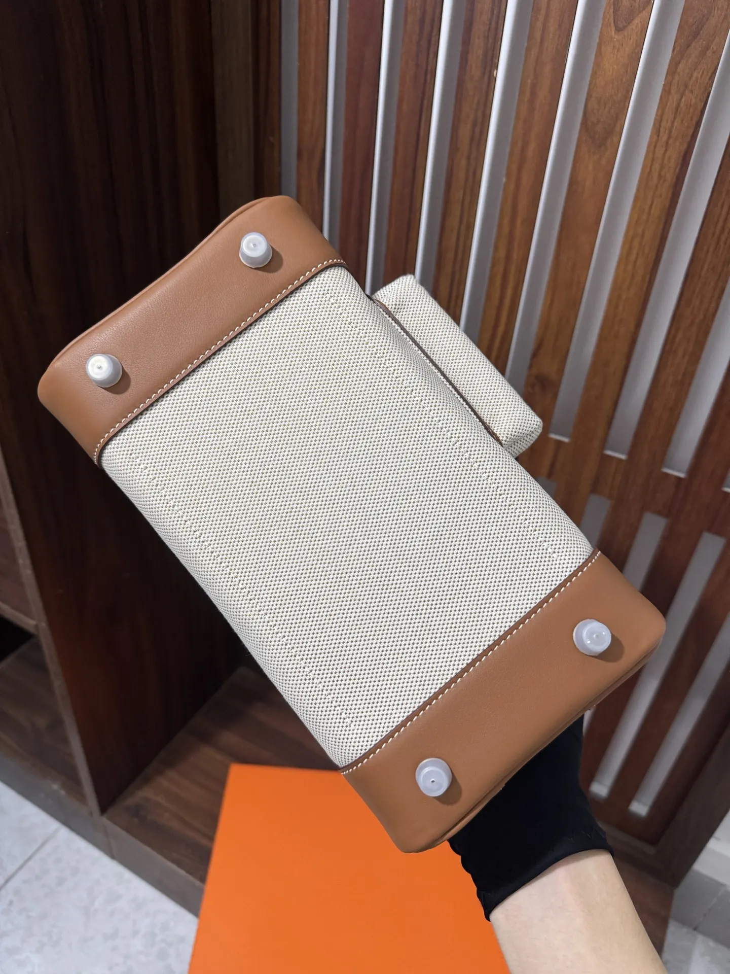 Hermès Birkin 棕色 帆布 手提包