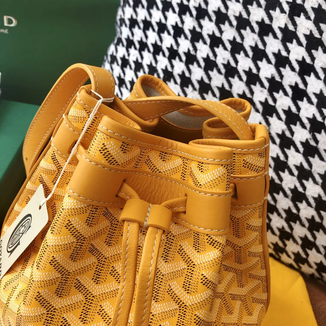 Goyard 老花 黄色 帆布 水桶包 休闲水桶款