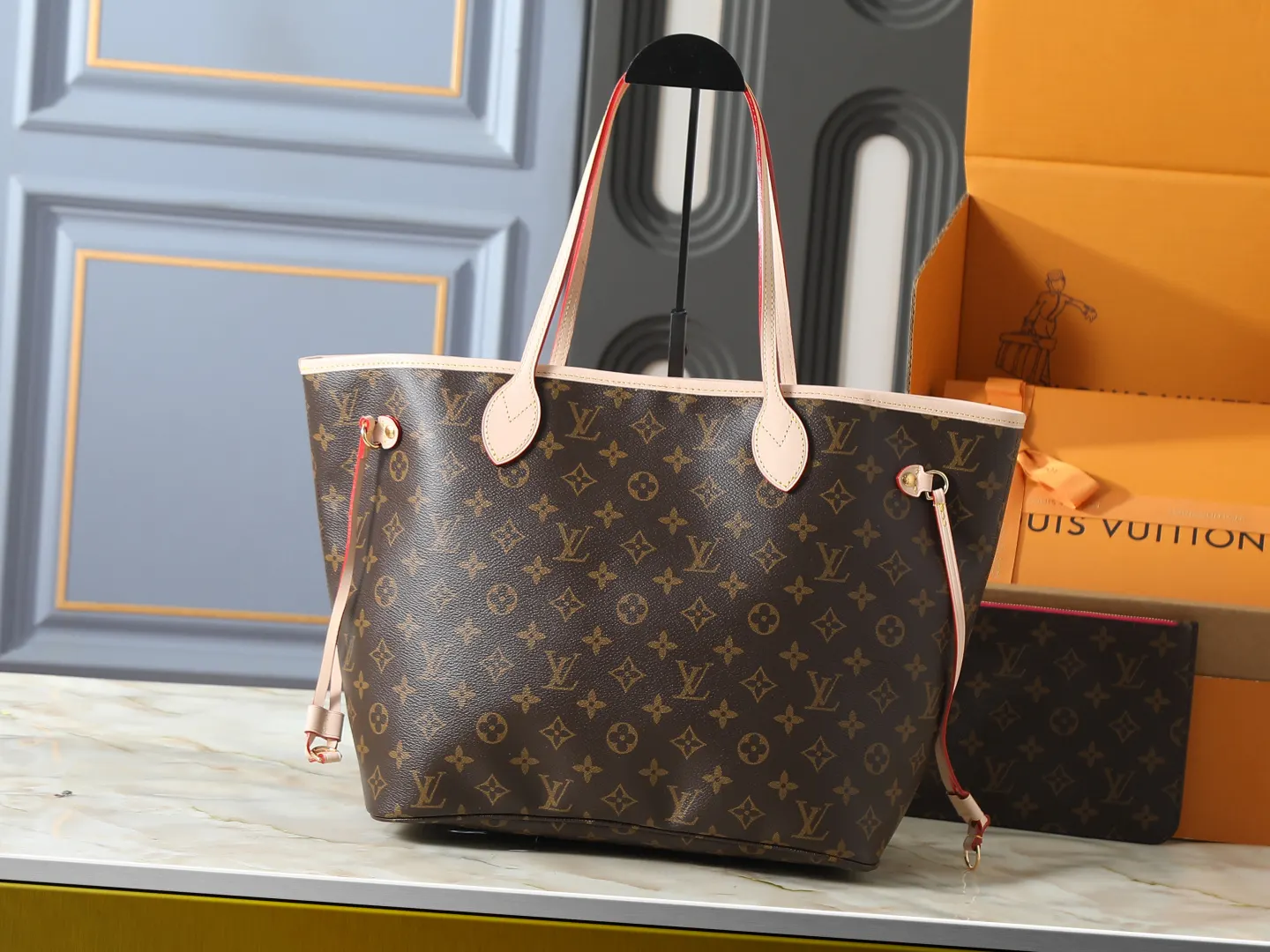Neverfull 老花 帆布 手拿包 精致手拿款