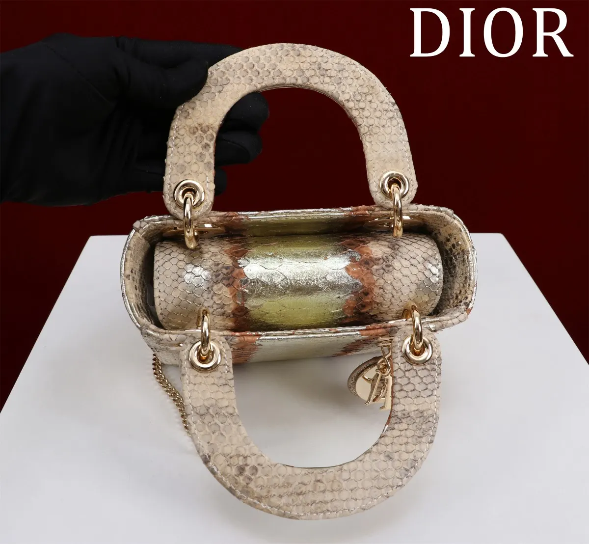 Dior Lady Dior 迷你 金色 手提包