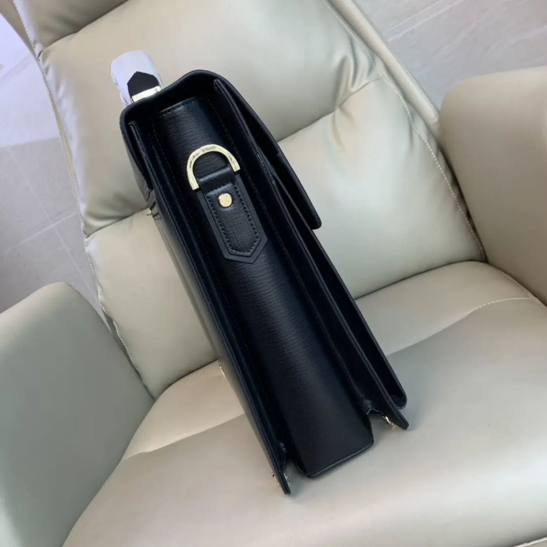 Black Briefcase Business Commuter Leather
