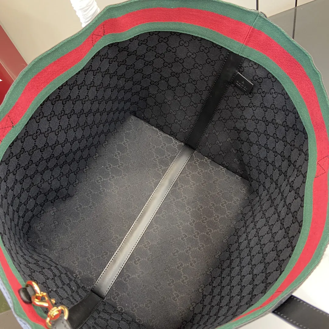 Gucci 藍色 米色 托特包 大容量托特款