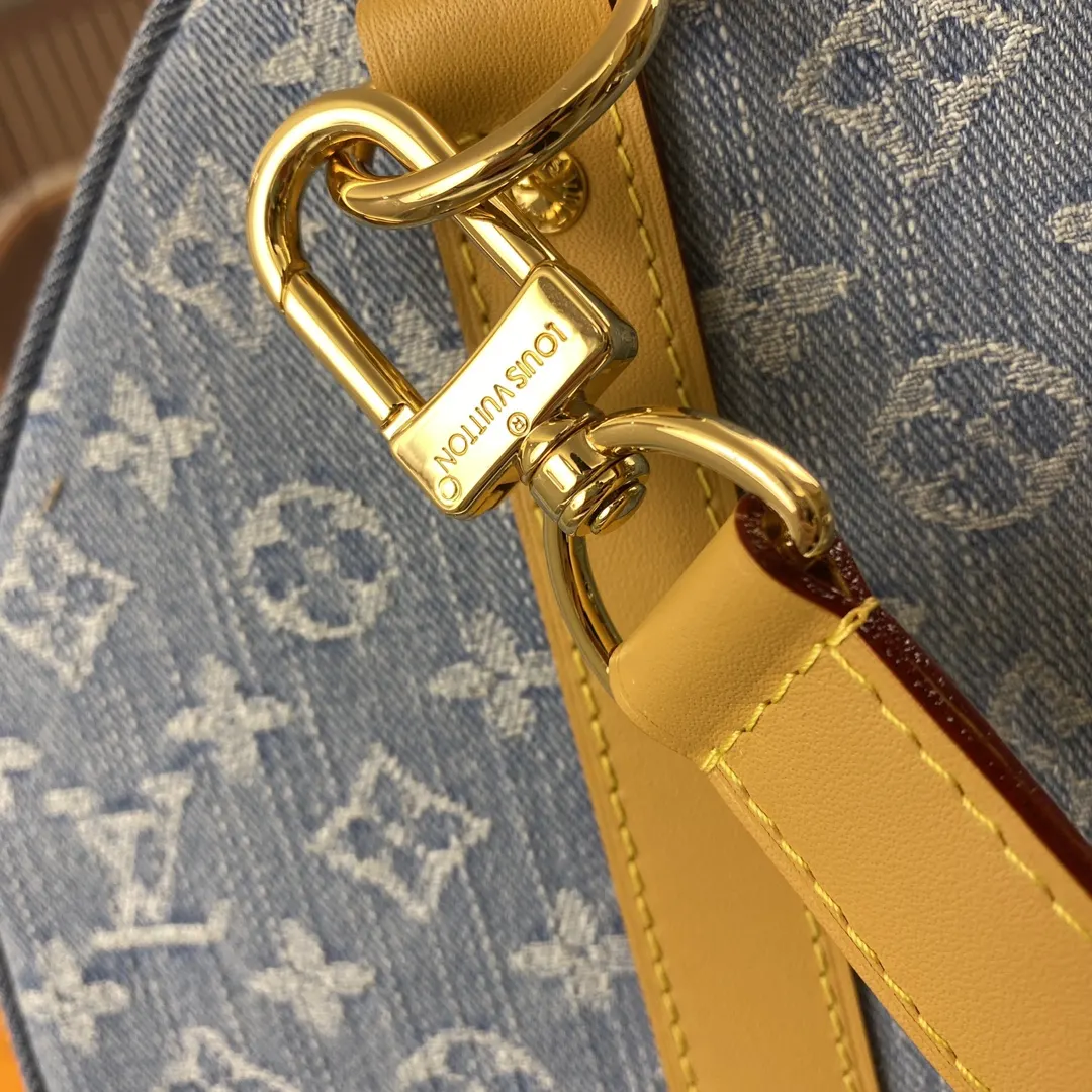 Keepall 藍色 牛仔 牛皮 旅行袋 大容量旅行款