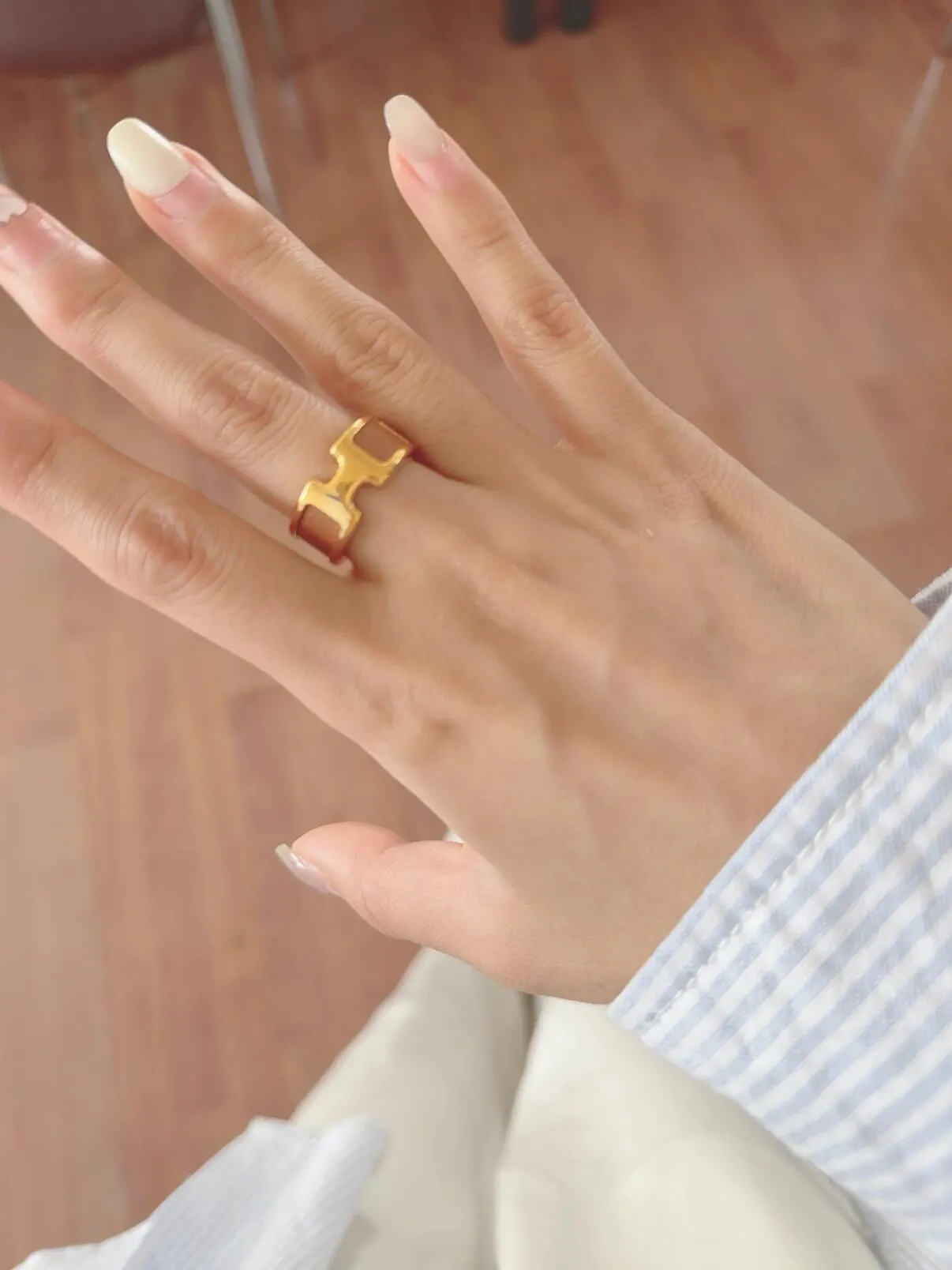 Hermès Brown Leather Ring