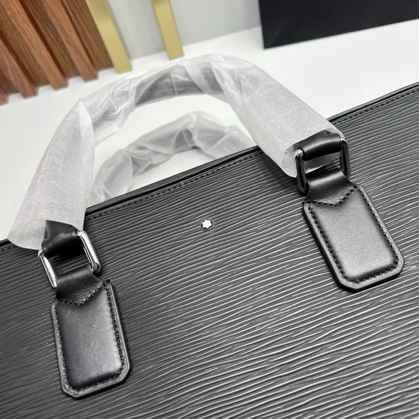 Black Briefcase Business Commuter Leather