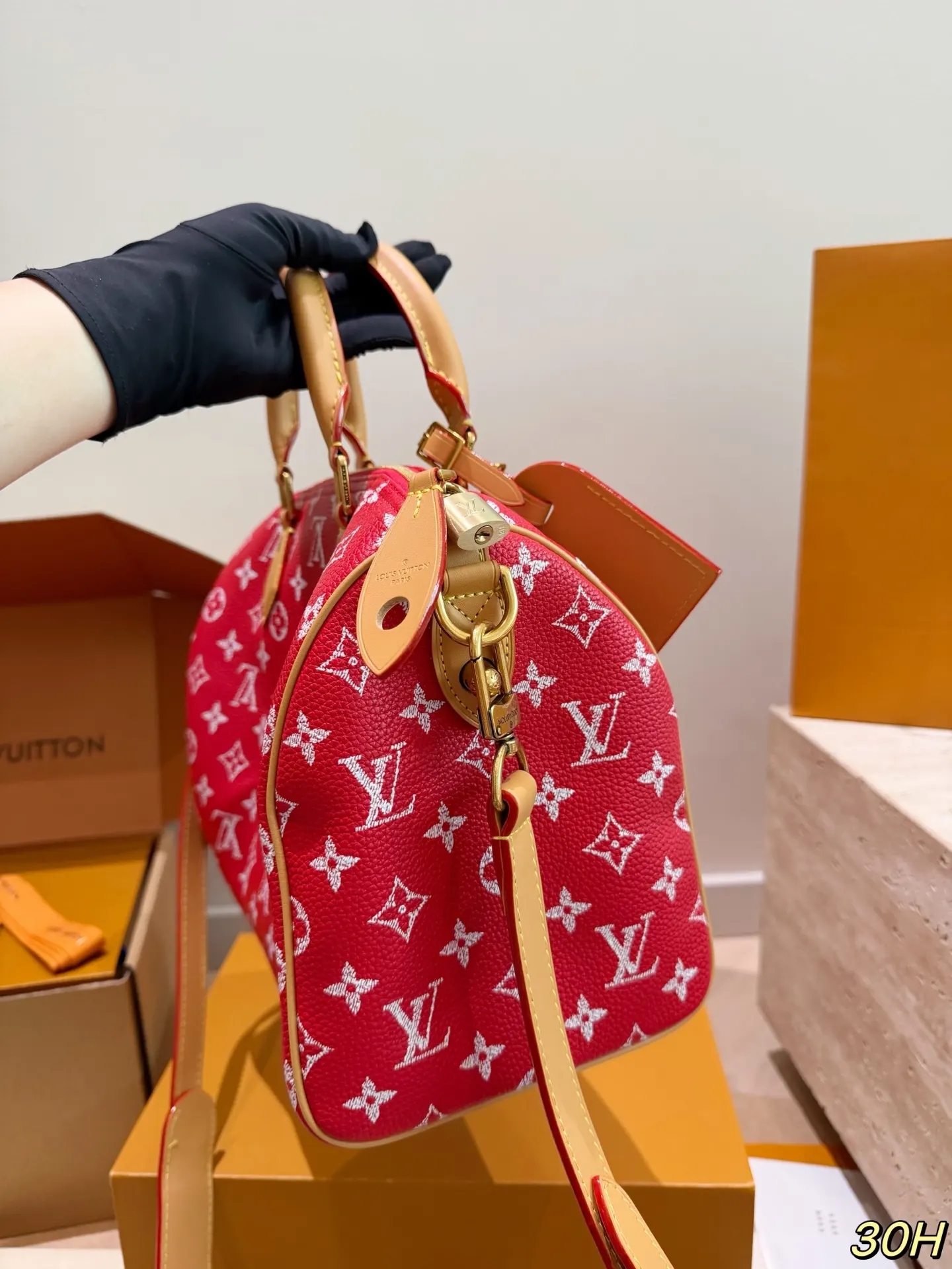Louis Vuitton Speedy 红色 手提包 实拍款01