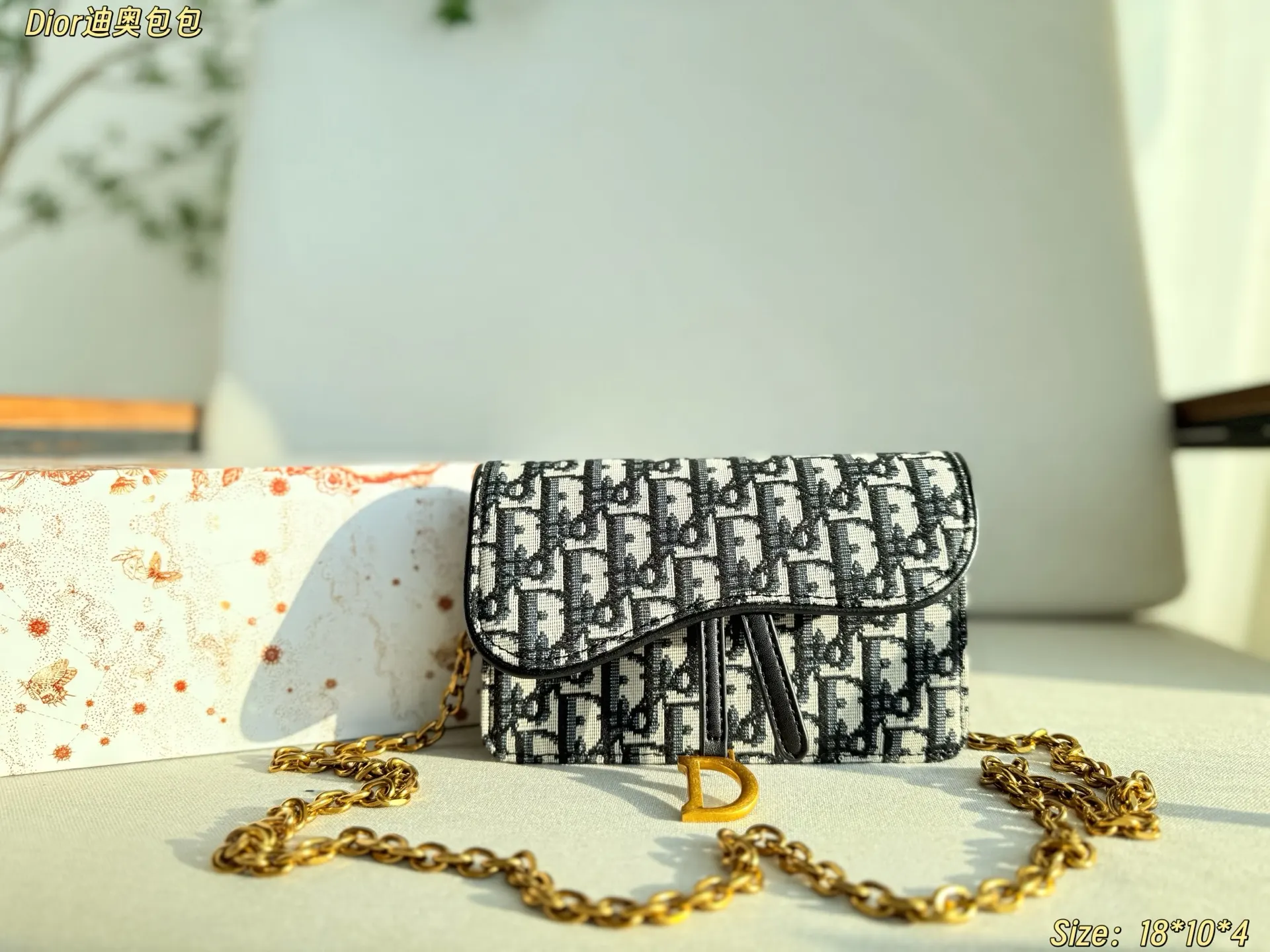 Dior 老花 帆布 链条包 精致链条款