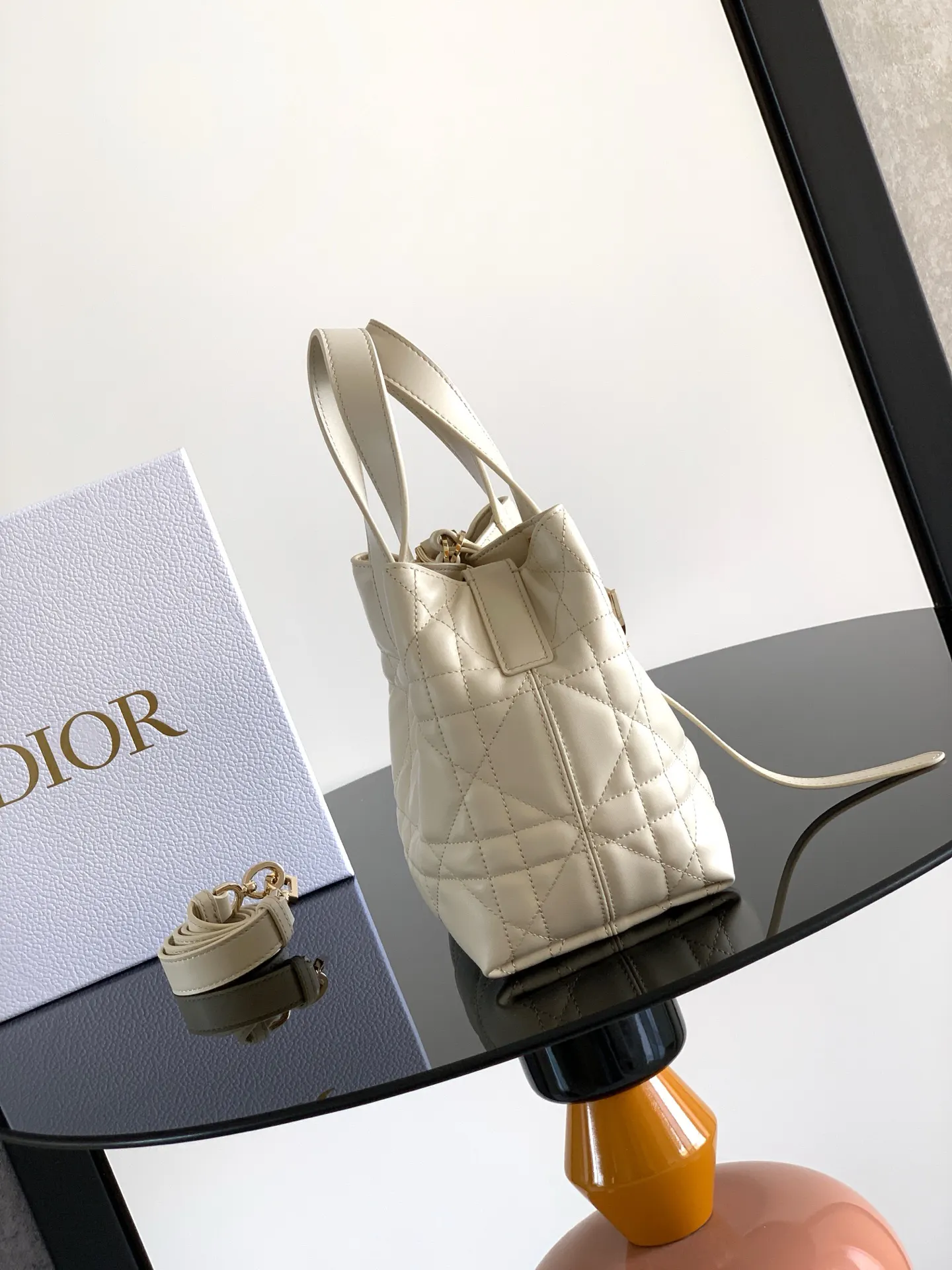 Dior Toujours Ivory Lambskin Handbag