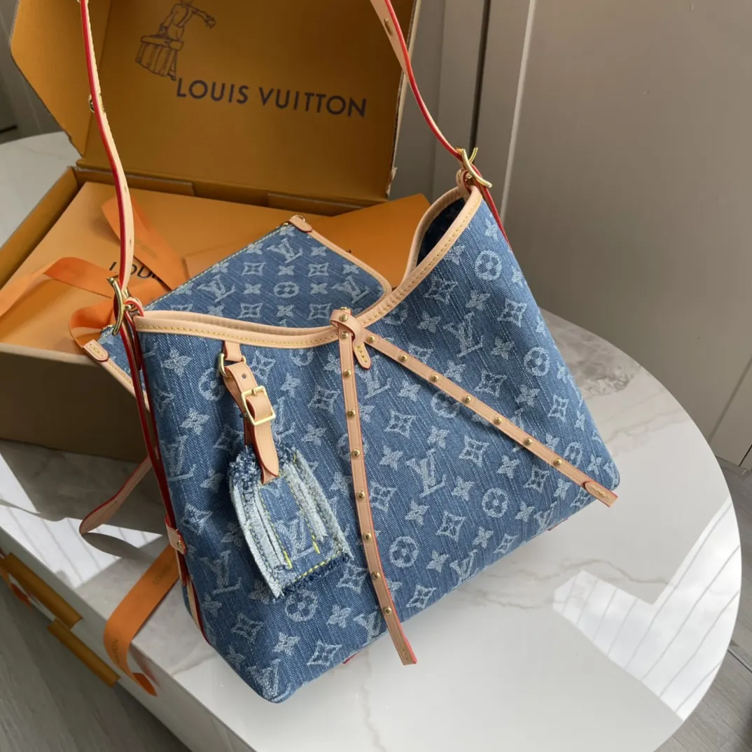 CarryAll 藍色 牛仔 帆布 手拿包 精致手拿款