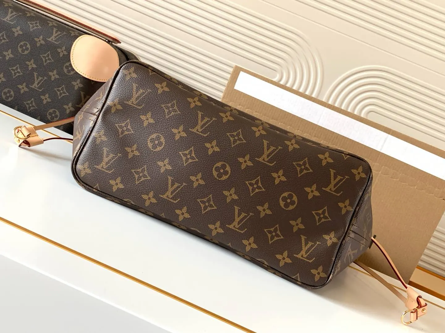 Neverfull 老花 牛皮 托特包 大容量托特款
