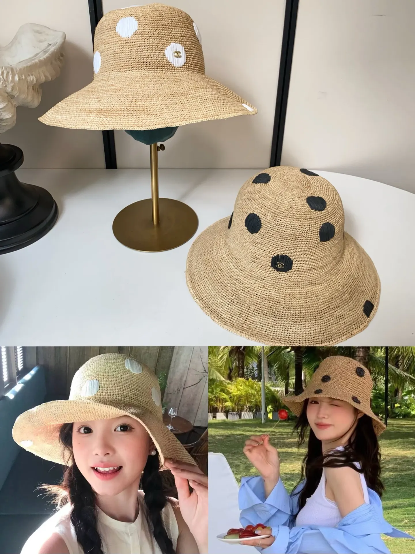 Chanel 黑色/白色 帽子(數字9) Chanel 黑色/白色 帽子(數字9)