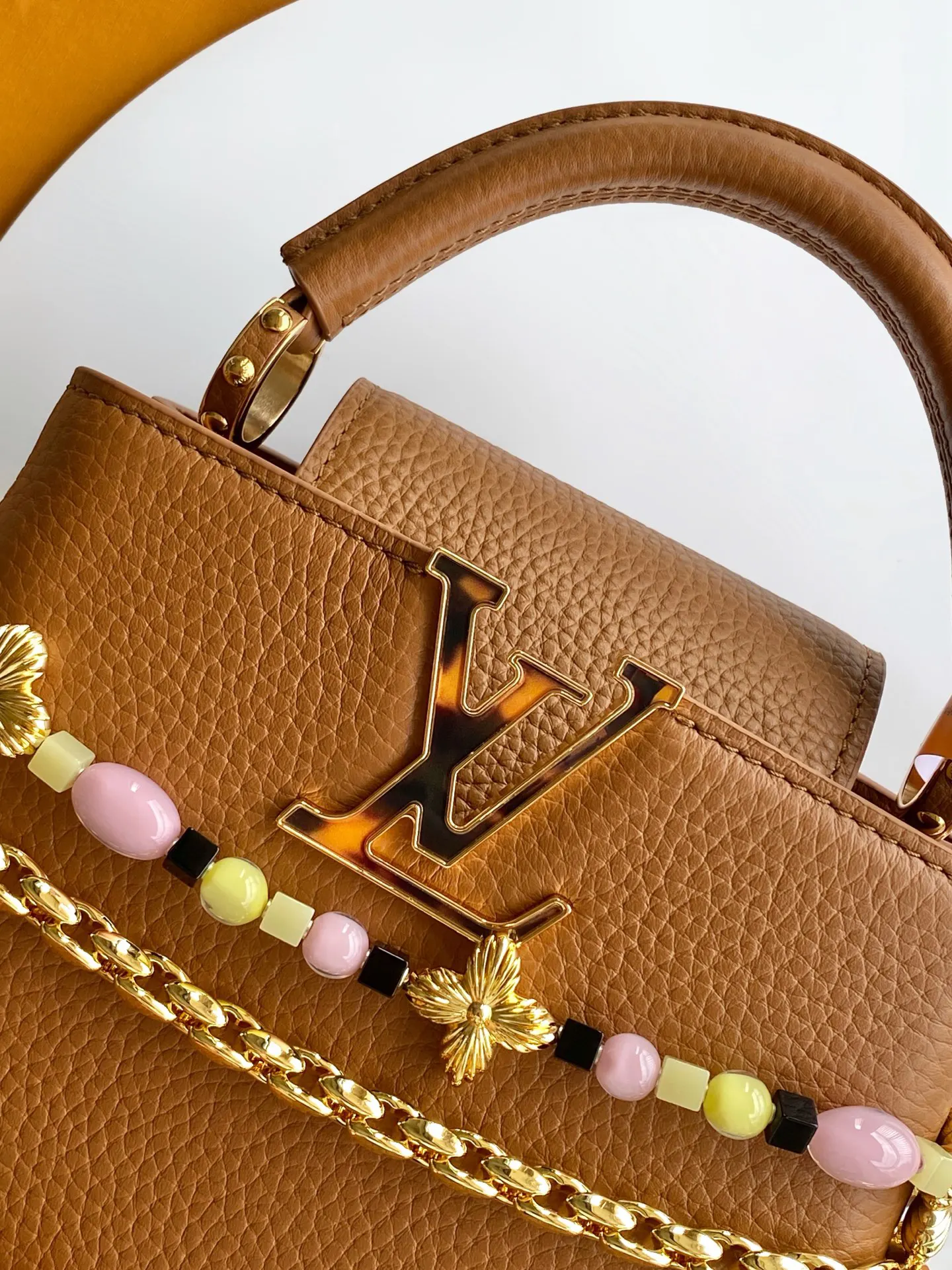 Louis Vuitton Black Brown Chain Bag Leather