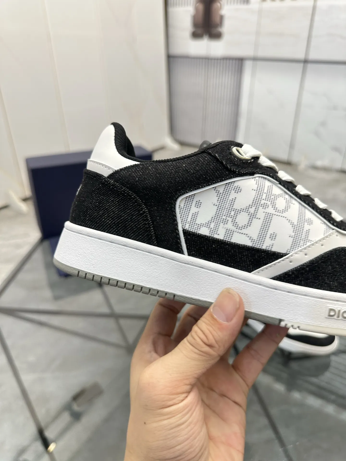 Dior 黑白拼色牛皮低帮运动鞋 休闲
