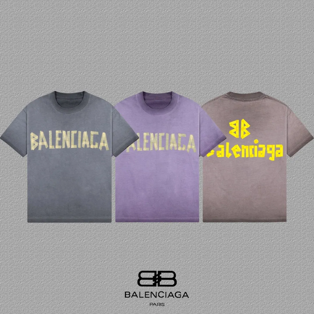 Balenciaga Gray Logo Short Sleeve T-Shirt Street