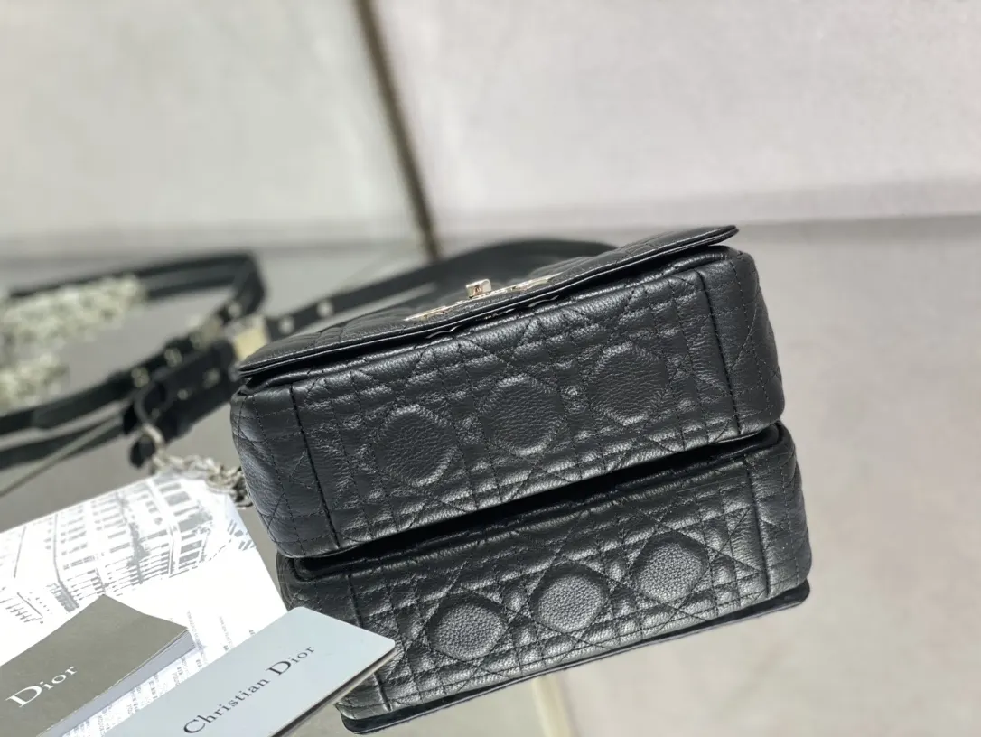 Dior Caro 黑色小牛皮鏈條包 手提斜挎