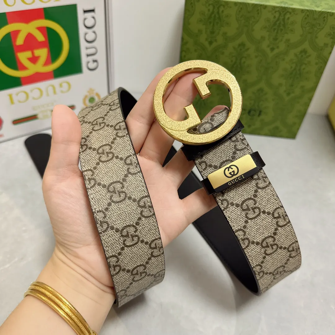 Gucci Double G 双G扣牛皮腰带
