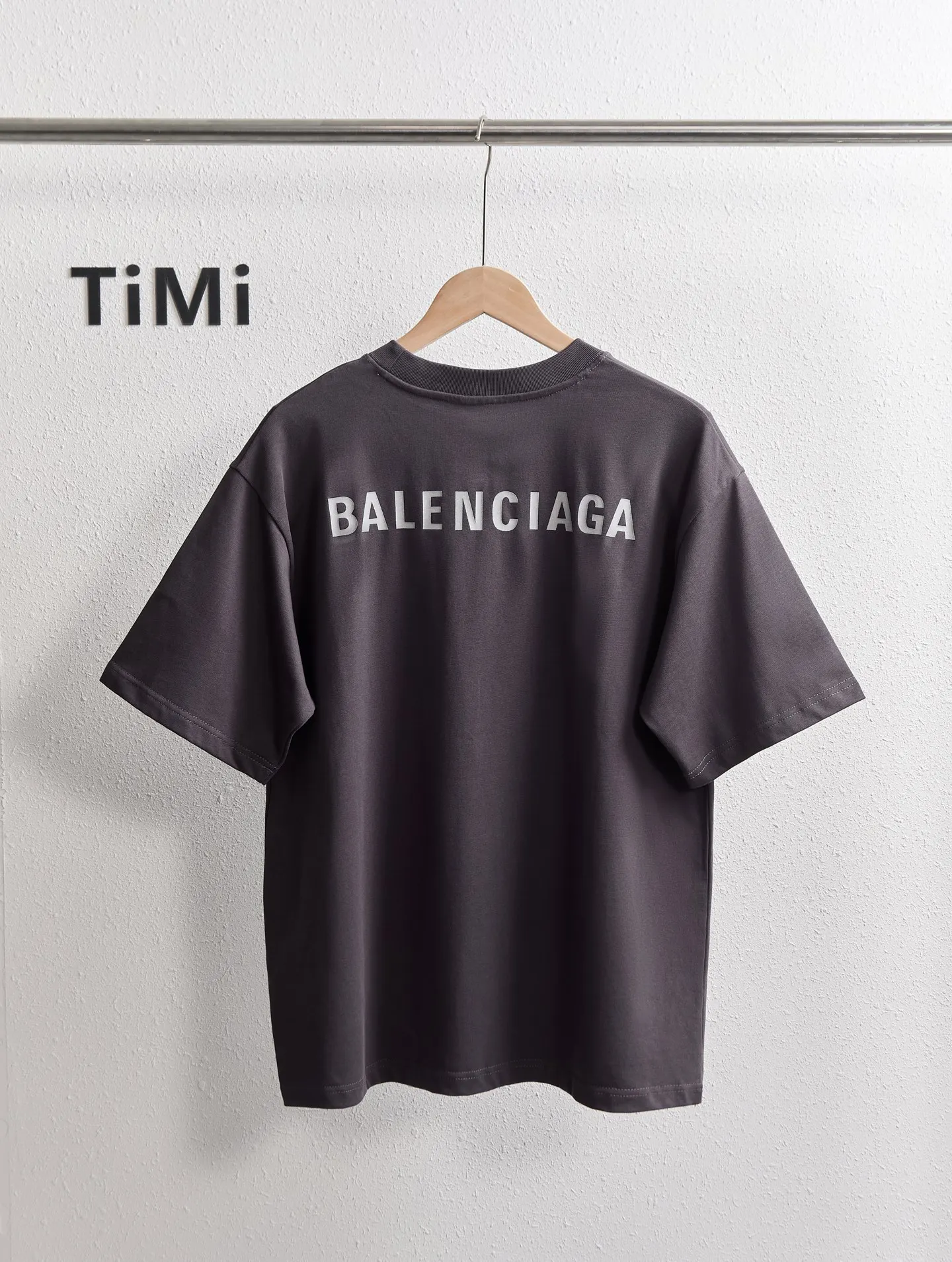 Balenciaga 灰色 印花 水洗 短袖T恤