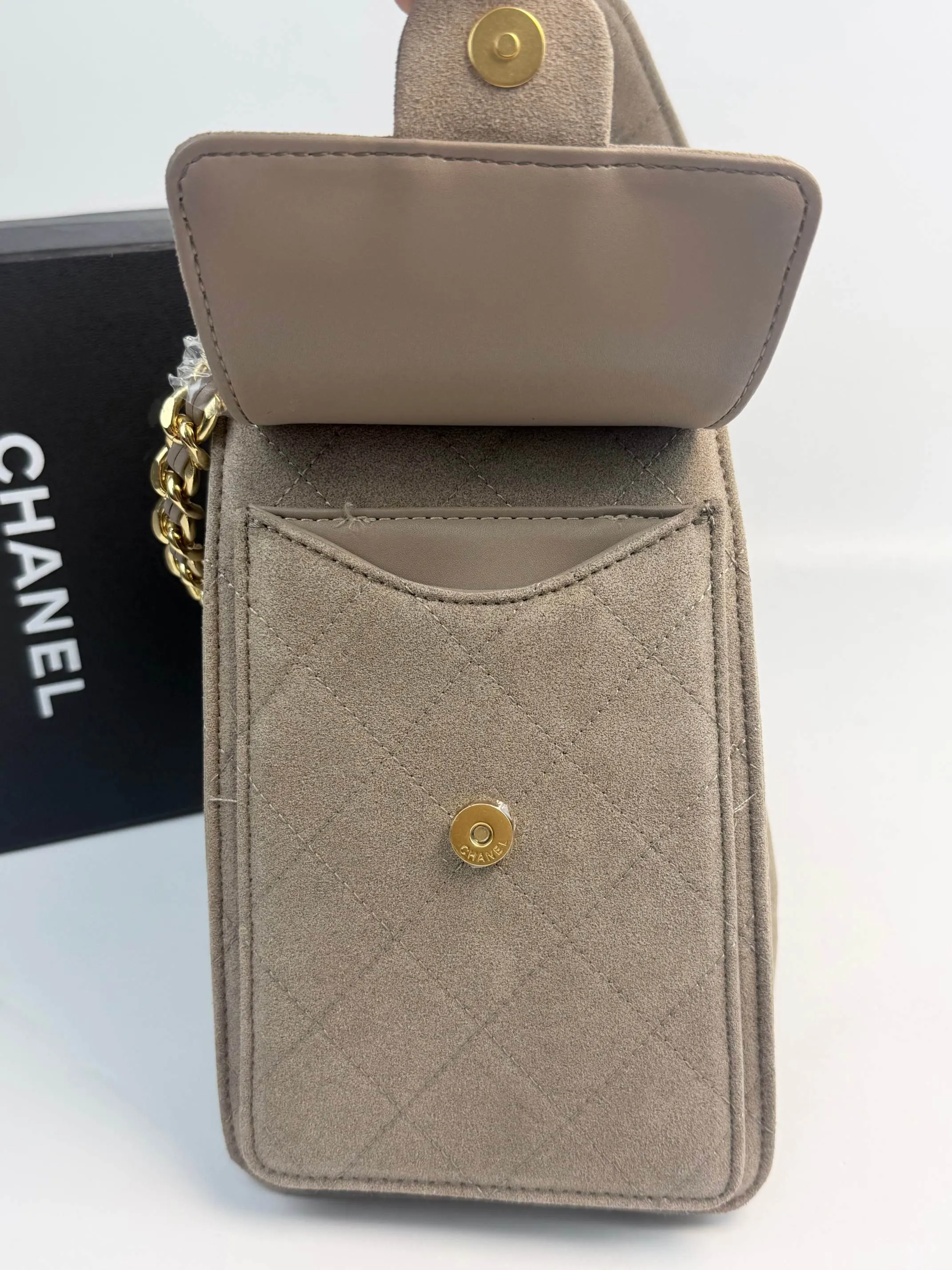 CHANEL Hobo 灰色 牛皮 腋下包 復古腋下背款