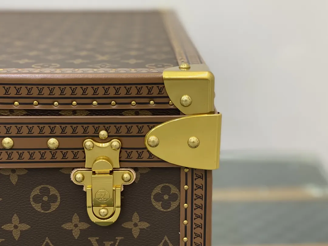 Louis Vuitton Gold Suitcase Travel Lightweight Canvas