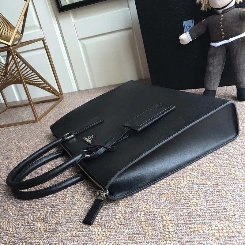 Black Briefcase Business Commuter Leather