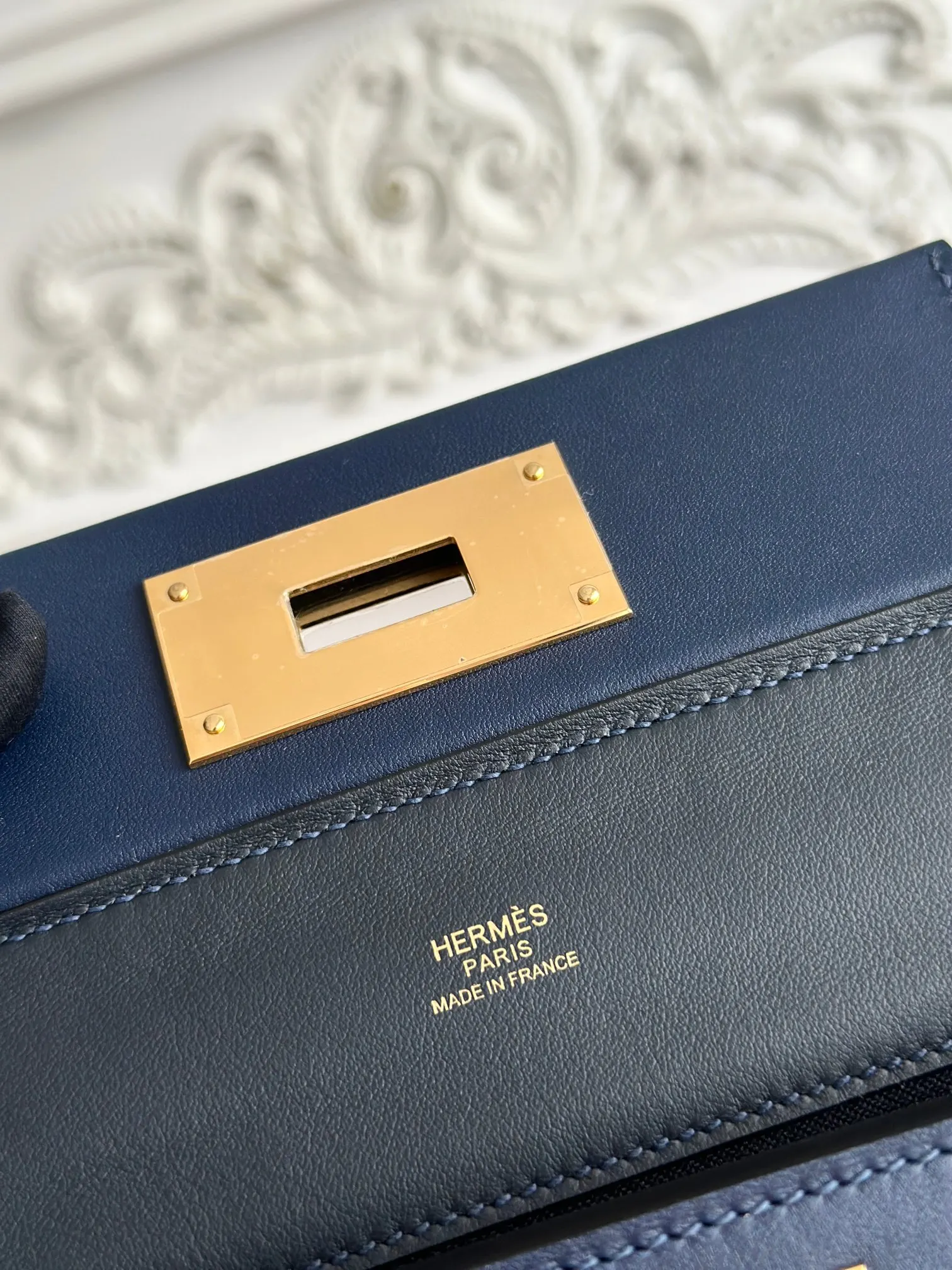 Hermès 深蓝 Evercolor牛皮 双肩包 休闲通勤