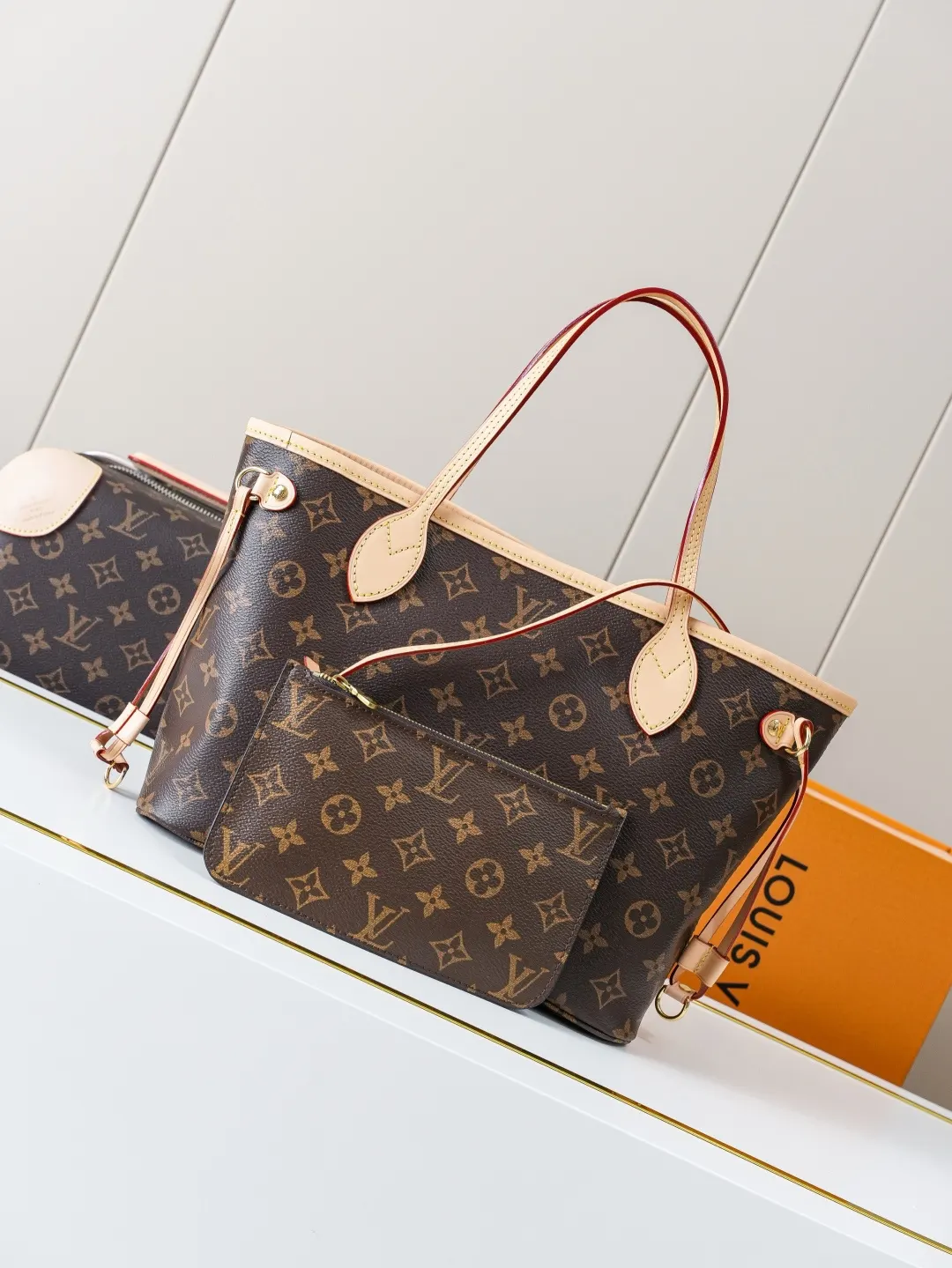 Neverfull 老花 牛皮 托特包 大容量托特款