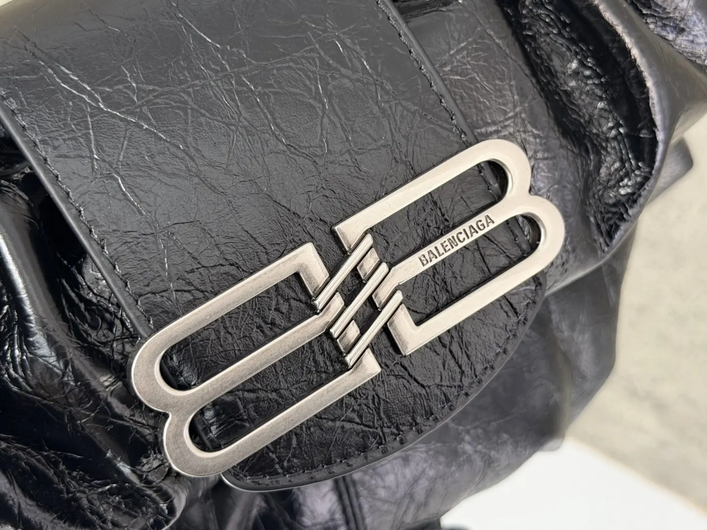 Balenciaga Black Leather Backpack