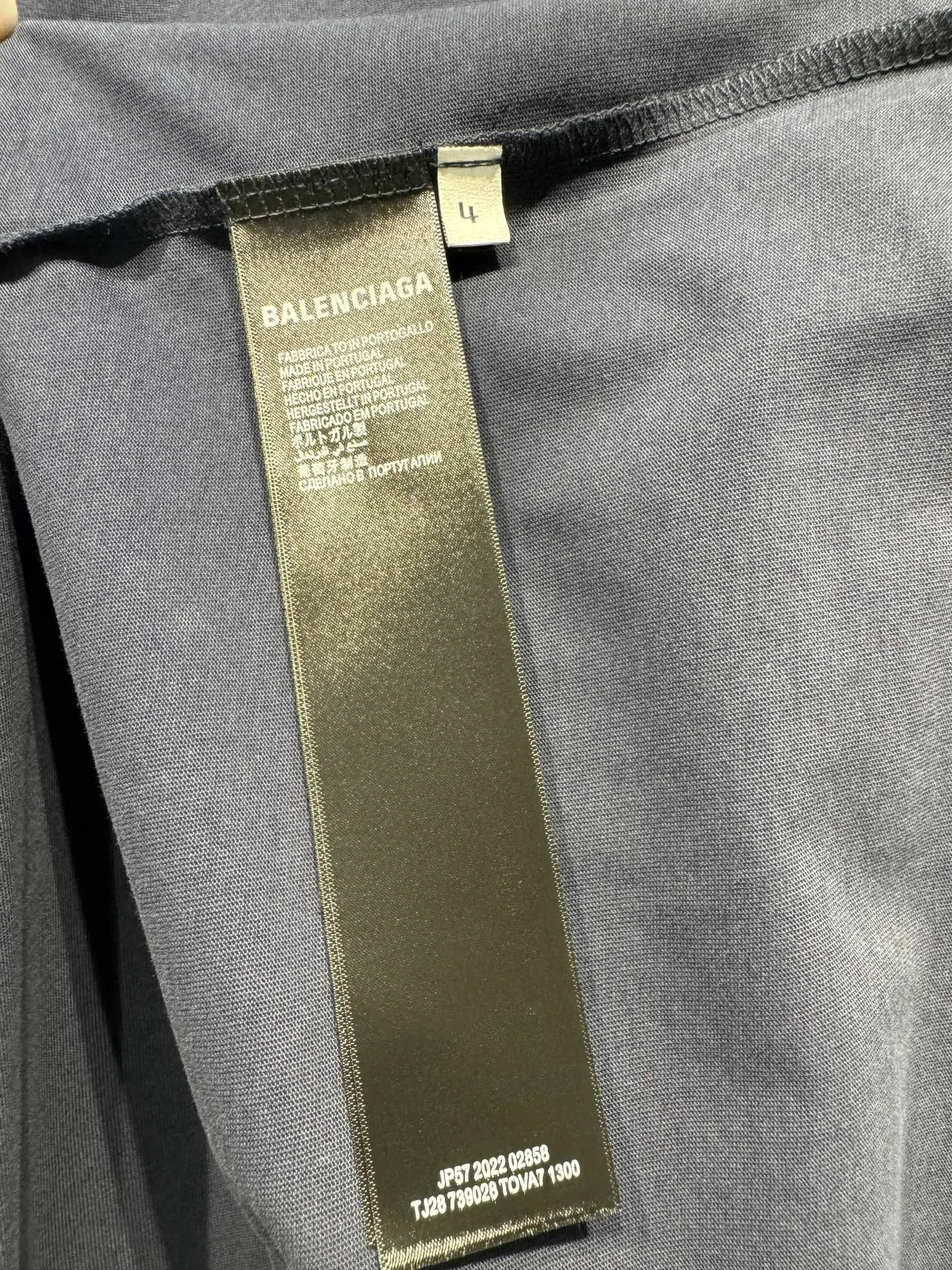 Balenciaga 藏青 Logo 印花 短袖T恤