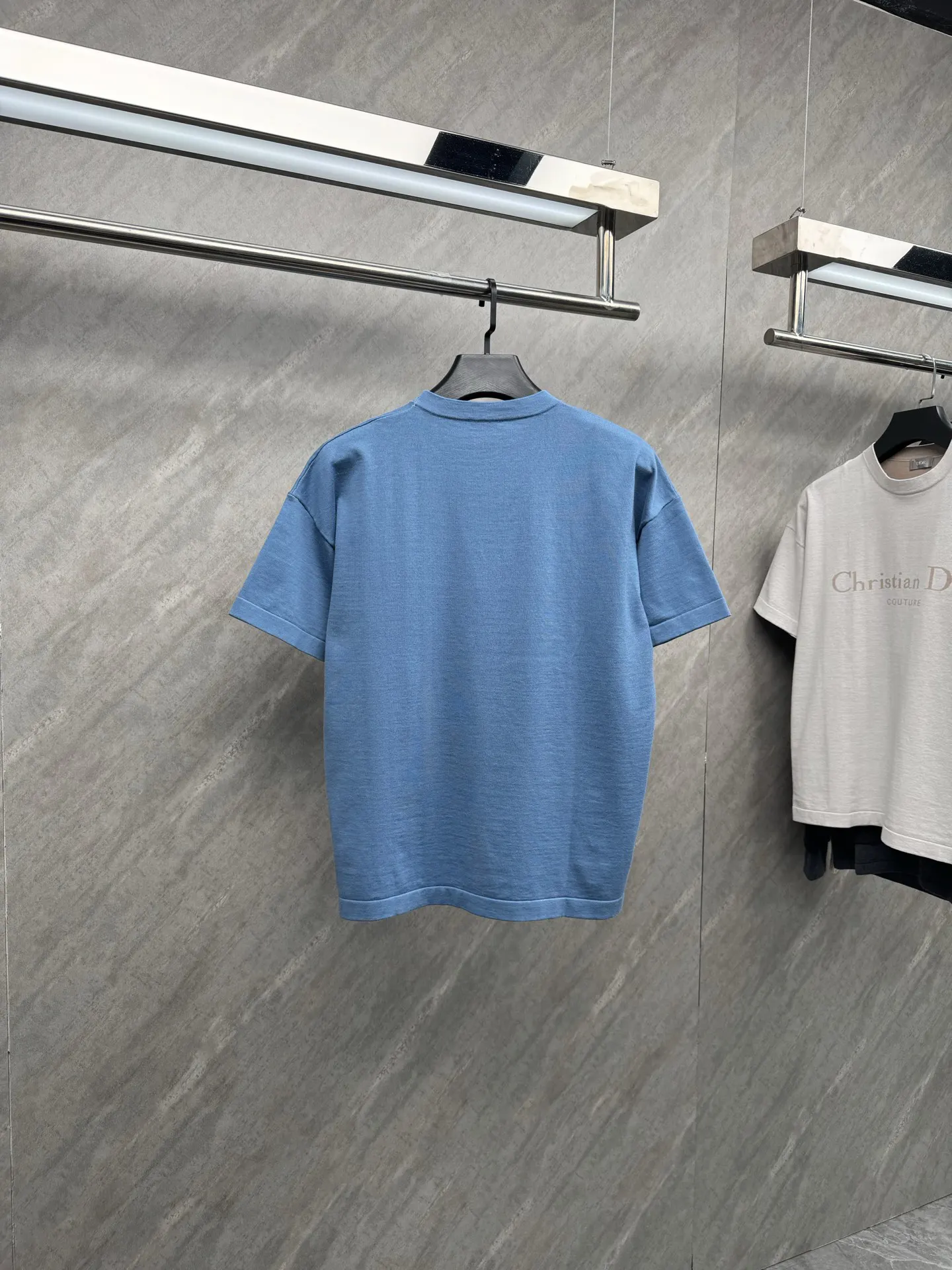 Dior Blue Crew Neck Short Sleeve T-Shirt Image 3 Dior Blue Crew Neck Short Sleeve T-Shirt Image 3