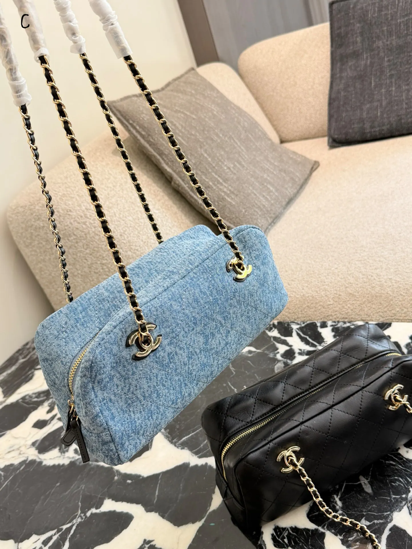 Chanel Blue Chain Bag