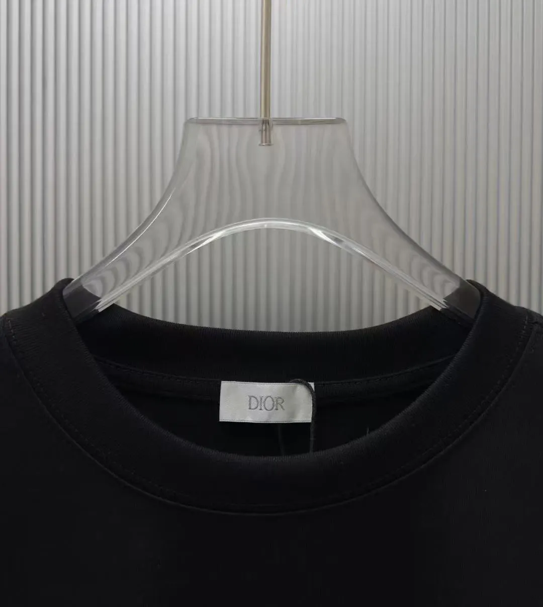 Dior 黑色彩色字母短袖T恤 街头休闲款