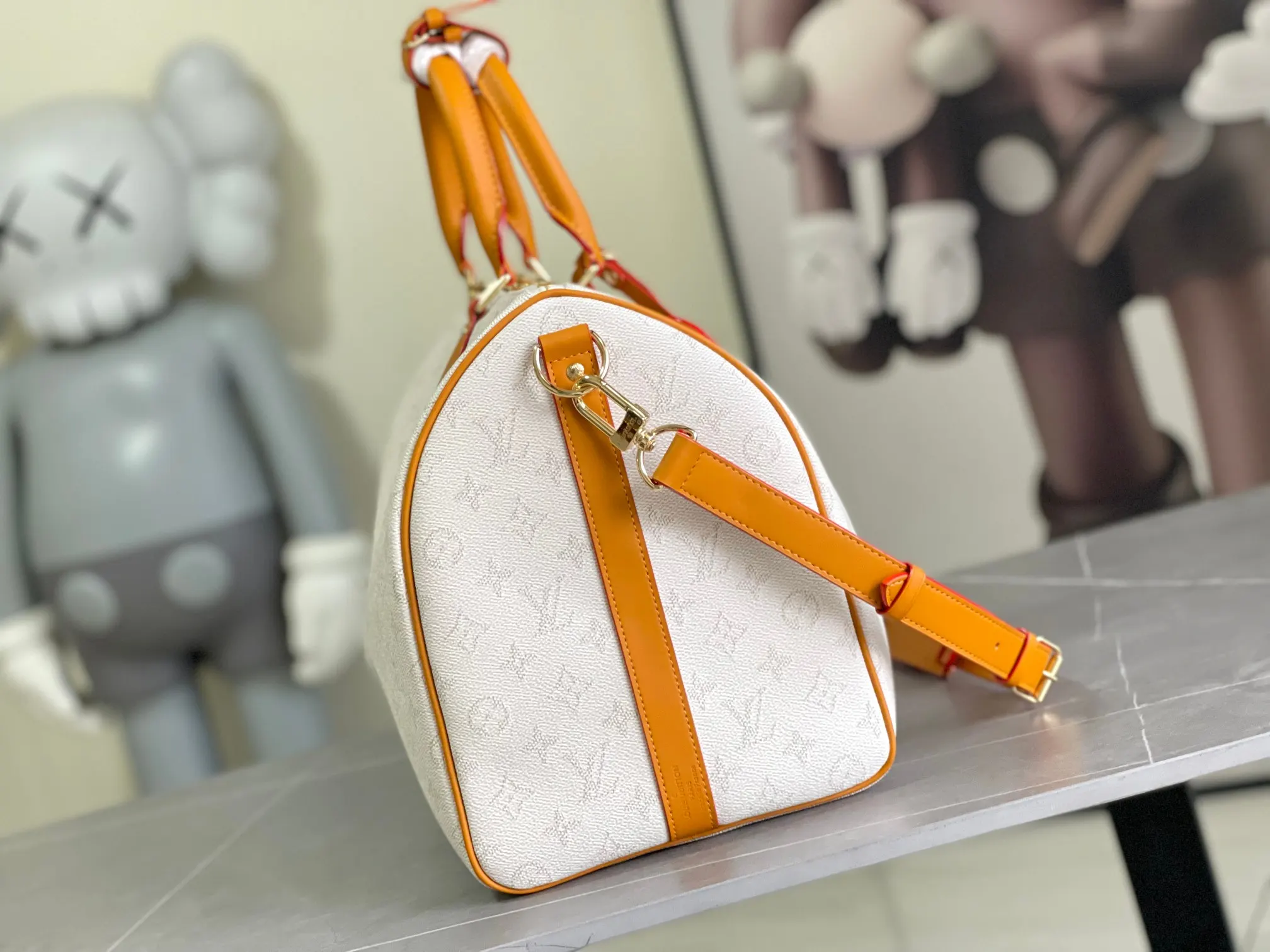 Keepall 白色 牛皮 旅行包 大容量旅行款