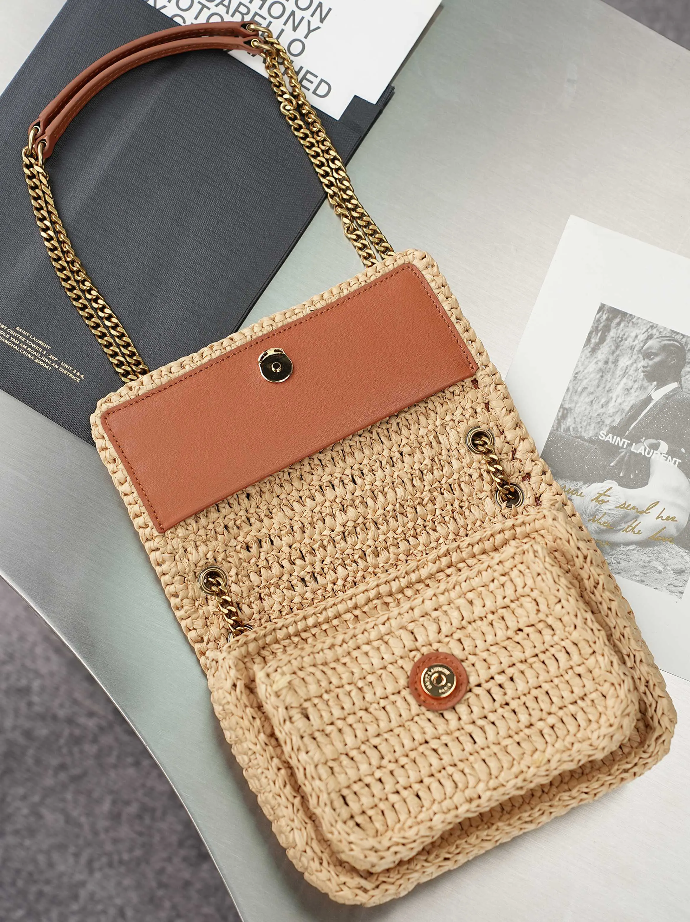 Brown Chain Bag Leather
