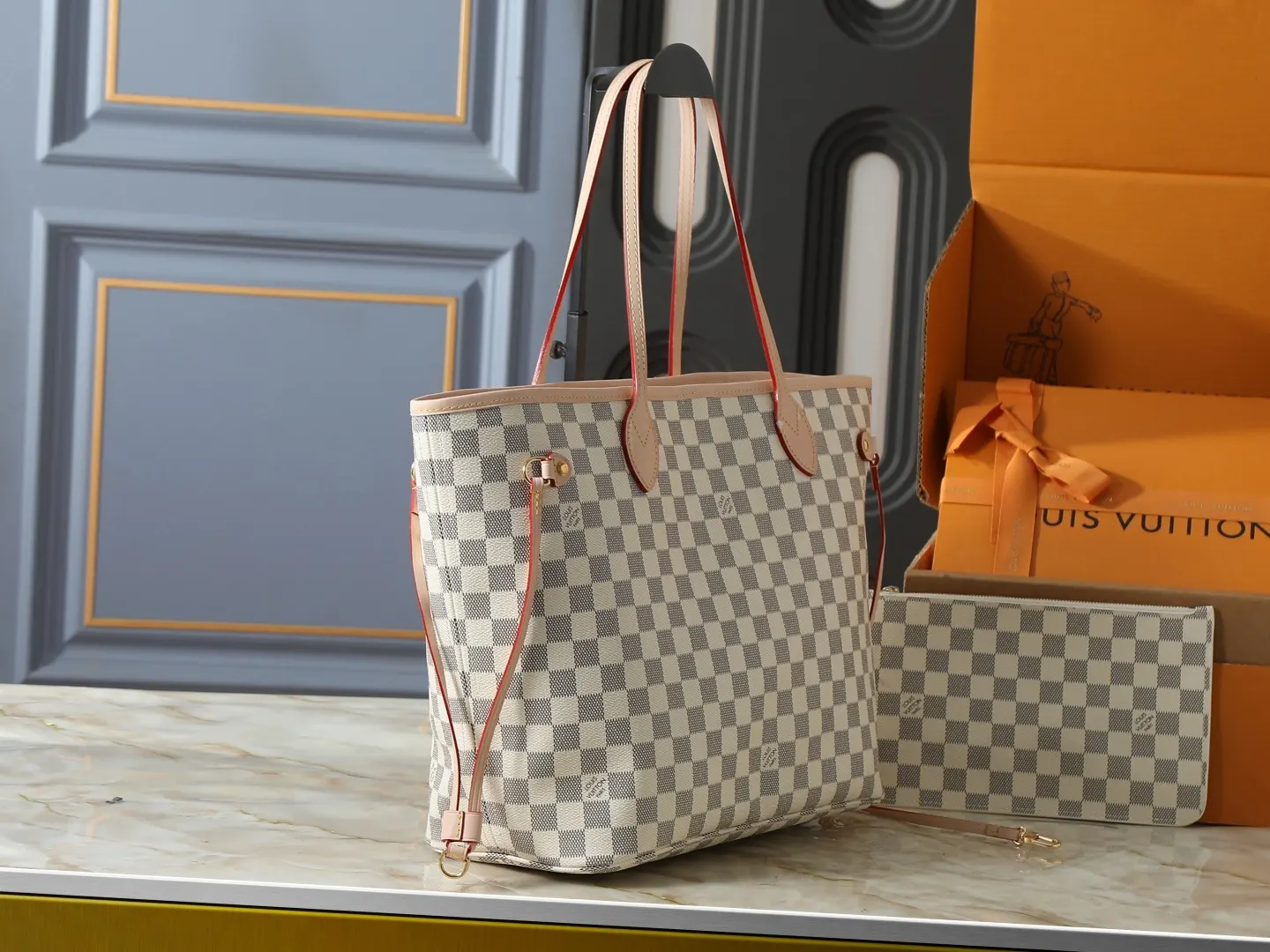 Neverfull 老花 帆布 手拿包 精致手拿款