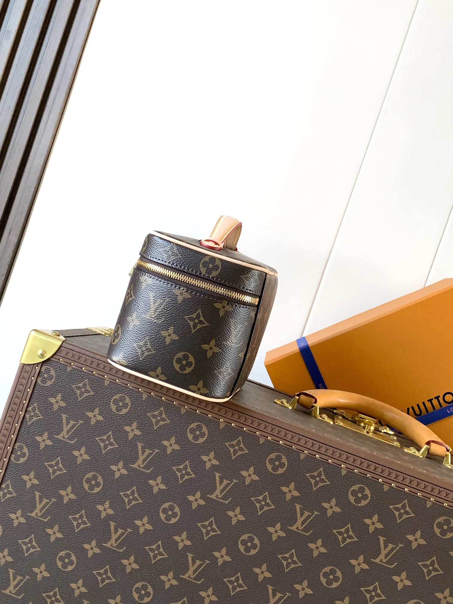Louis Vuitton Blue Monogram Top Handle Bag Commuter Leather