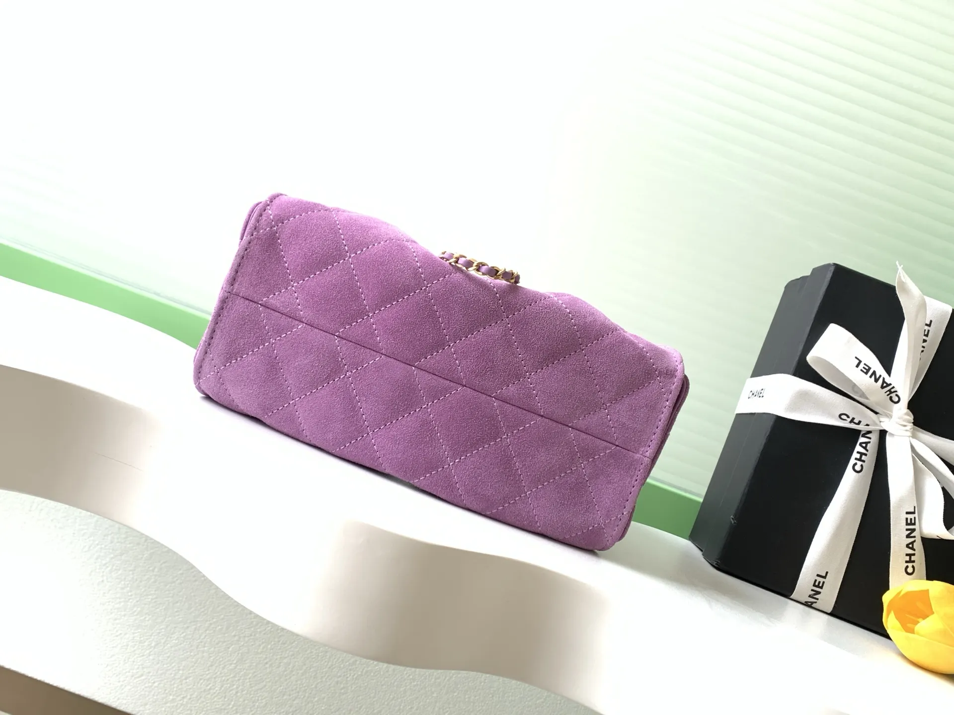 CHANEL 迷你磨砂皮 复古金币纽扣抽绳水桶包 菱格纹 经 链条包 精致链条款