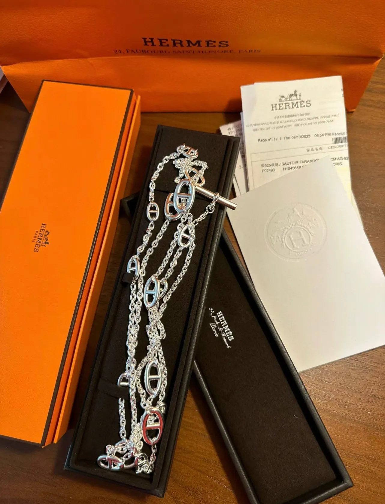 Hermes 链条 项链 精致锁骨链款