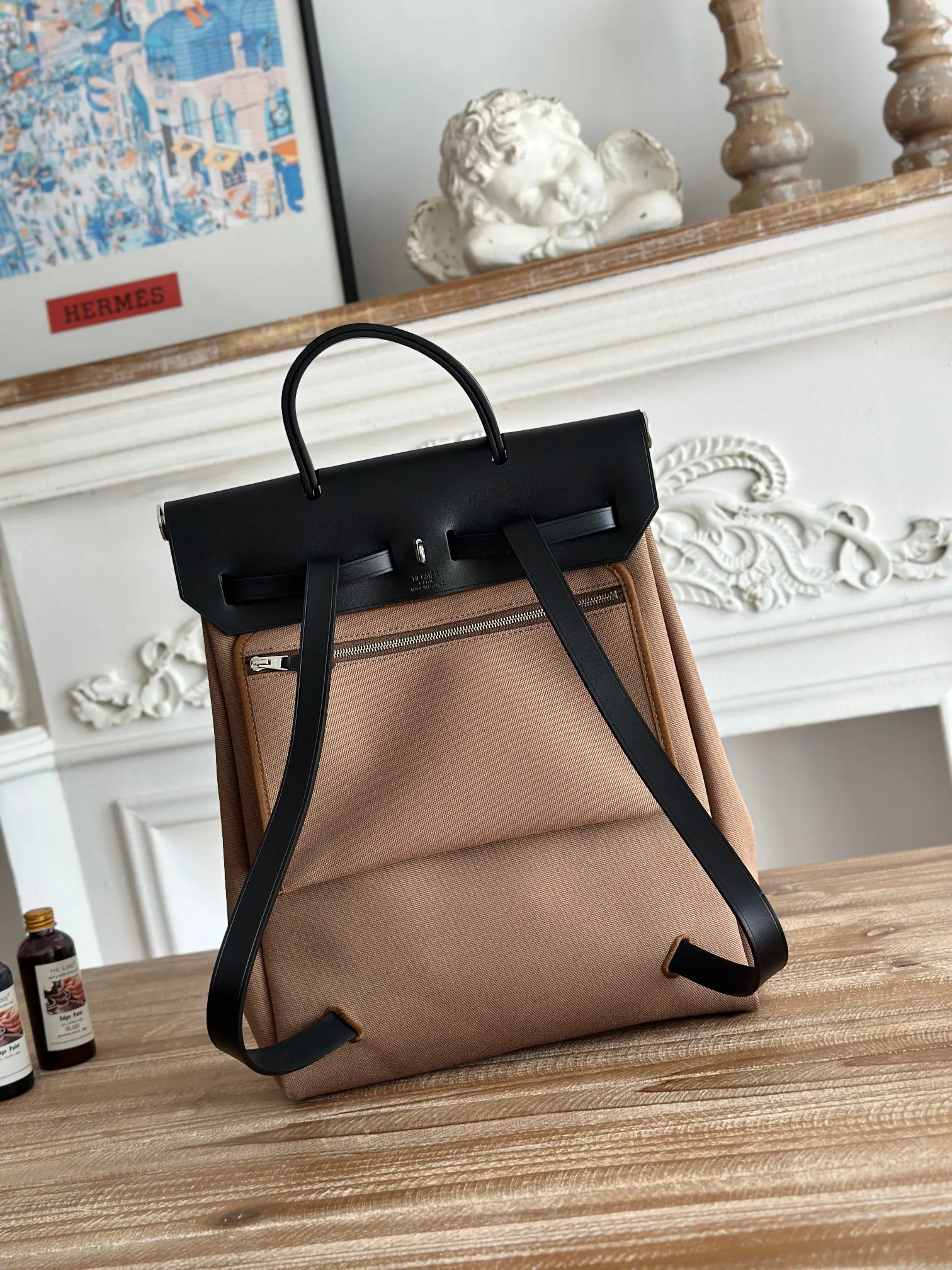 Hermès Herbag 牛皮 双肩包 轻便通勤
