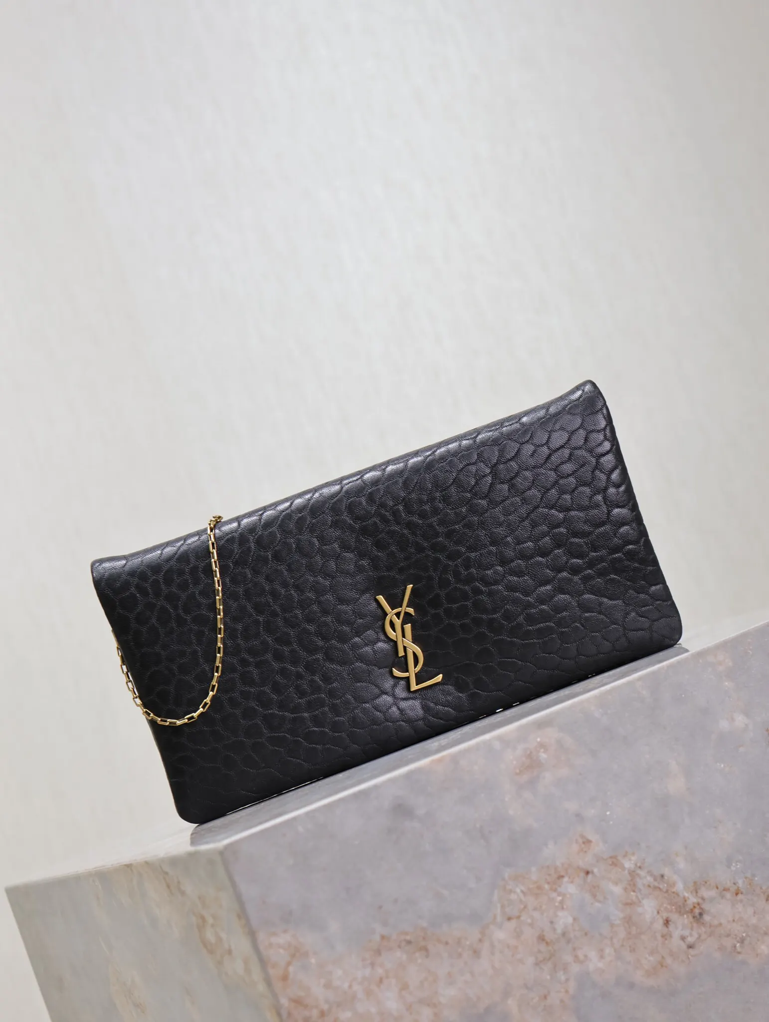 黑色 羊皮 黑色大象纹 Calyo mini bag 迷你链条 腋下包 复古腋下背款