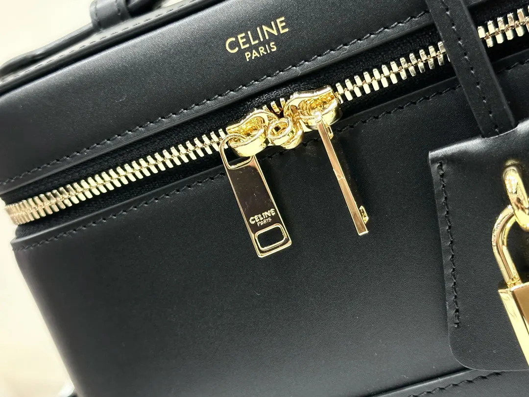 Celine 黑色 牛皮 化妝包 便携收納款