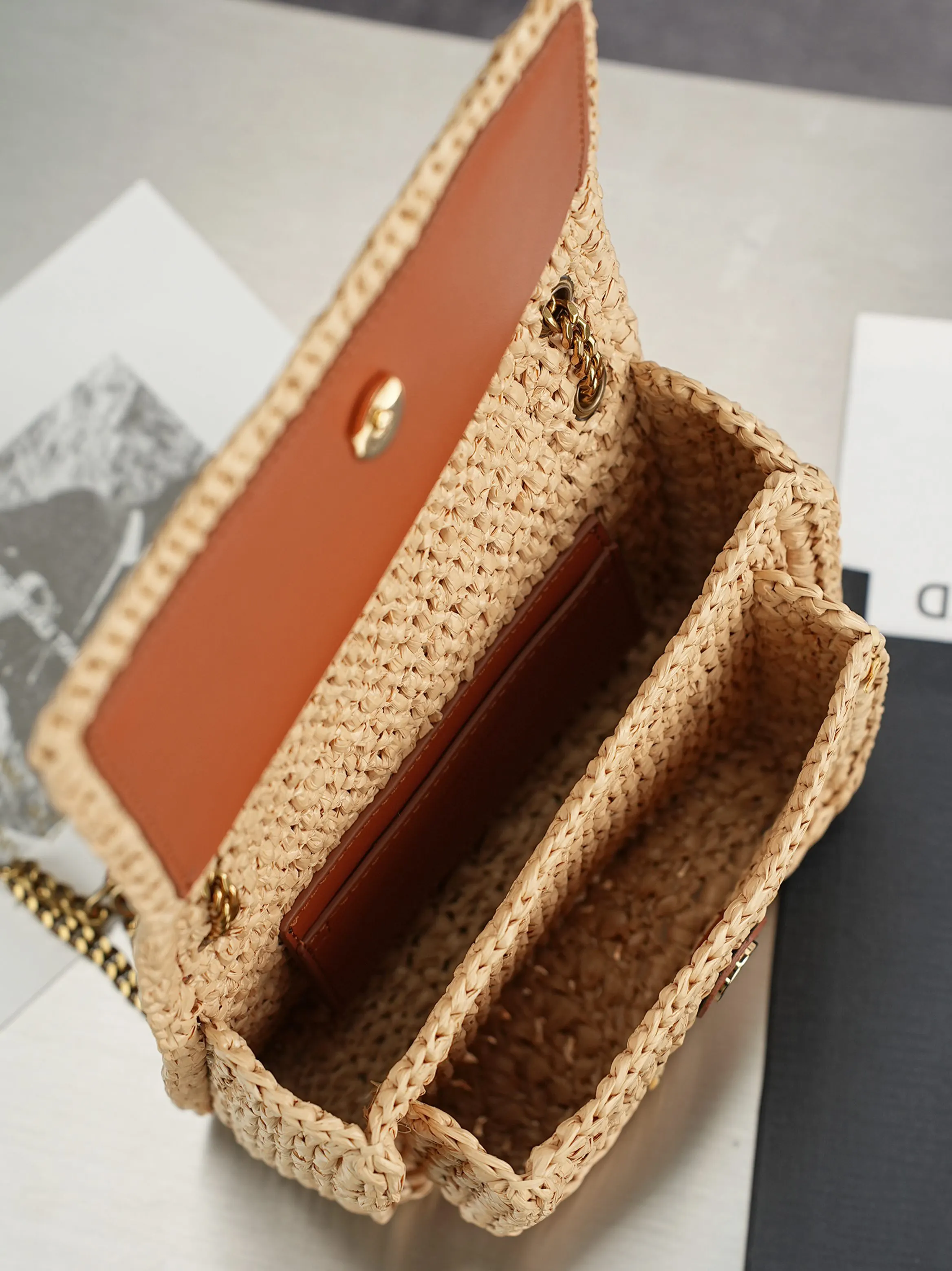 Brown Chain Bag Leather