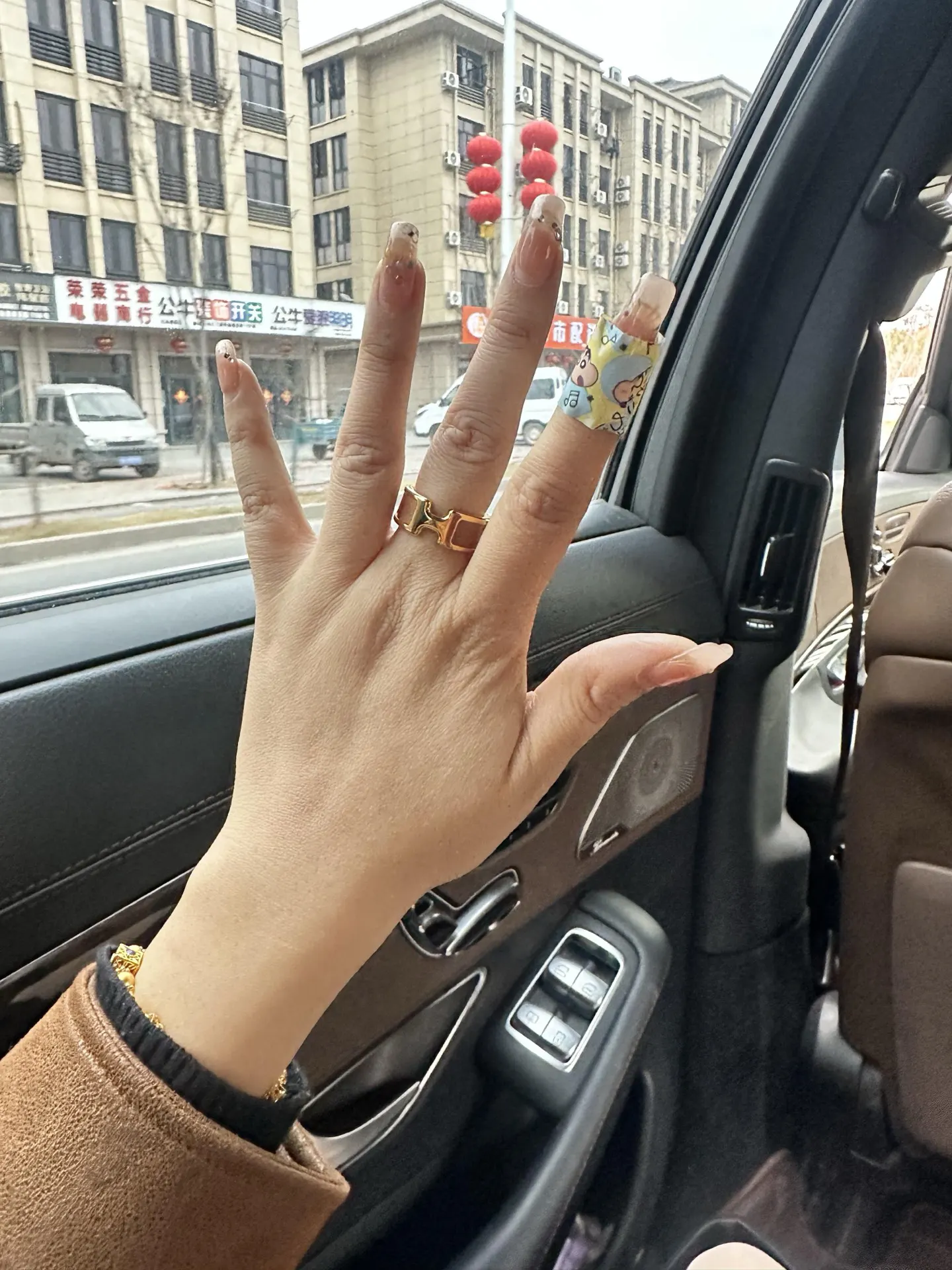 Hermès Brown Leather Ring