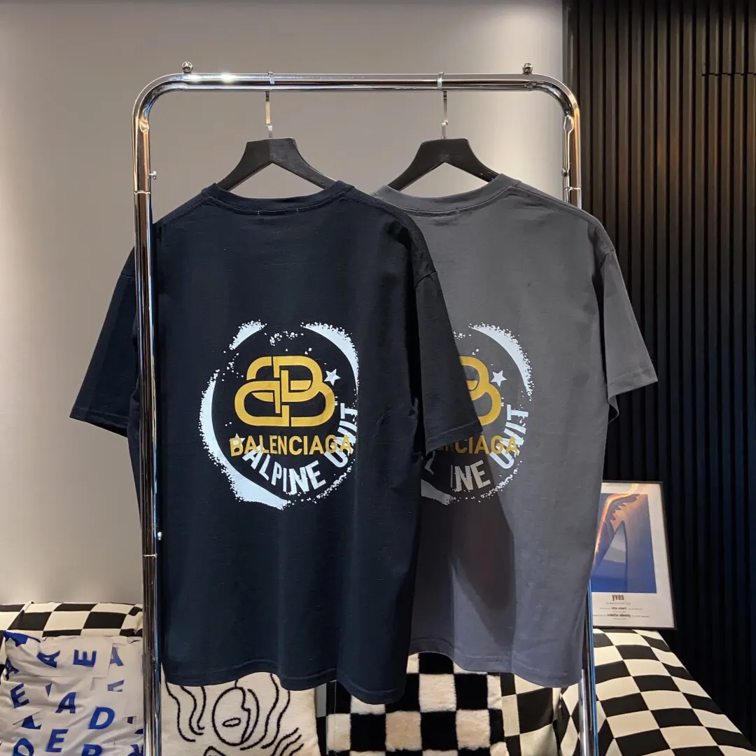 Balenciaga Black Logo Letter Short Sleeve T-Shirt Street
