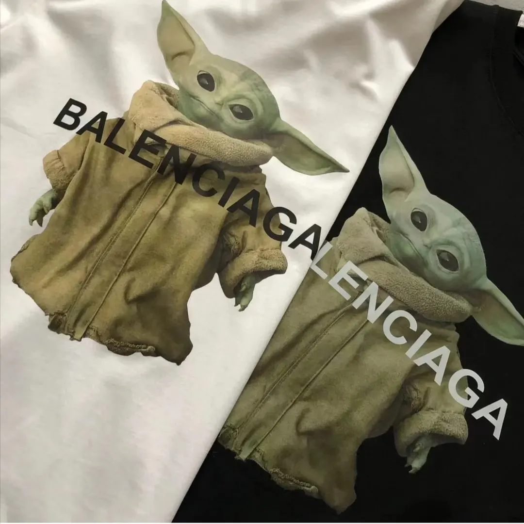 Balenciaga Print Cotton Short Sleeve T-Shirt Street