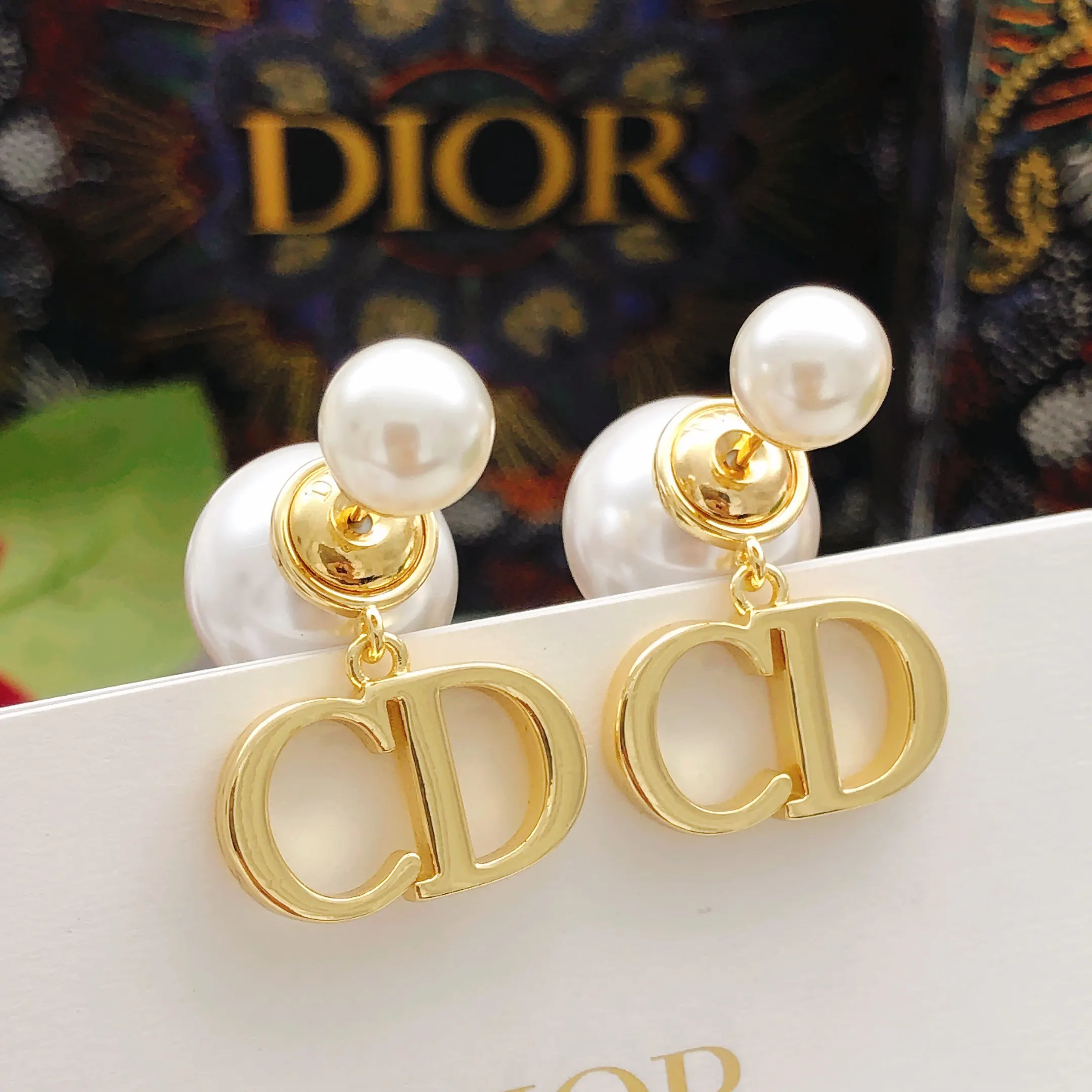 Dior CD金色项链耳饰套装 礼盒款