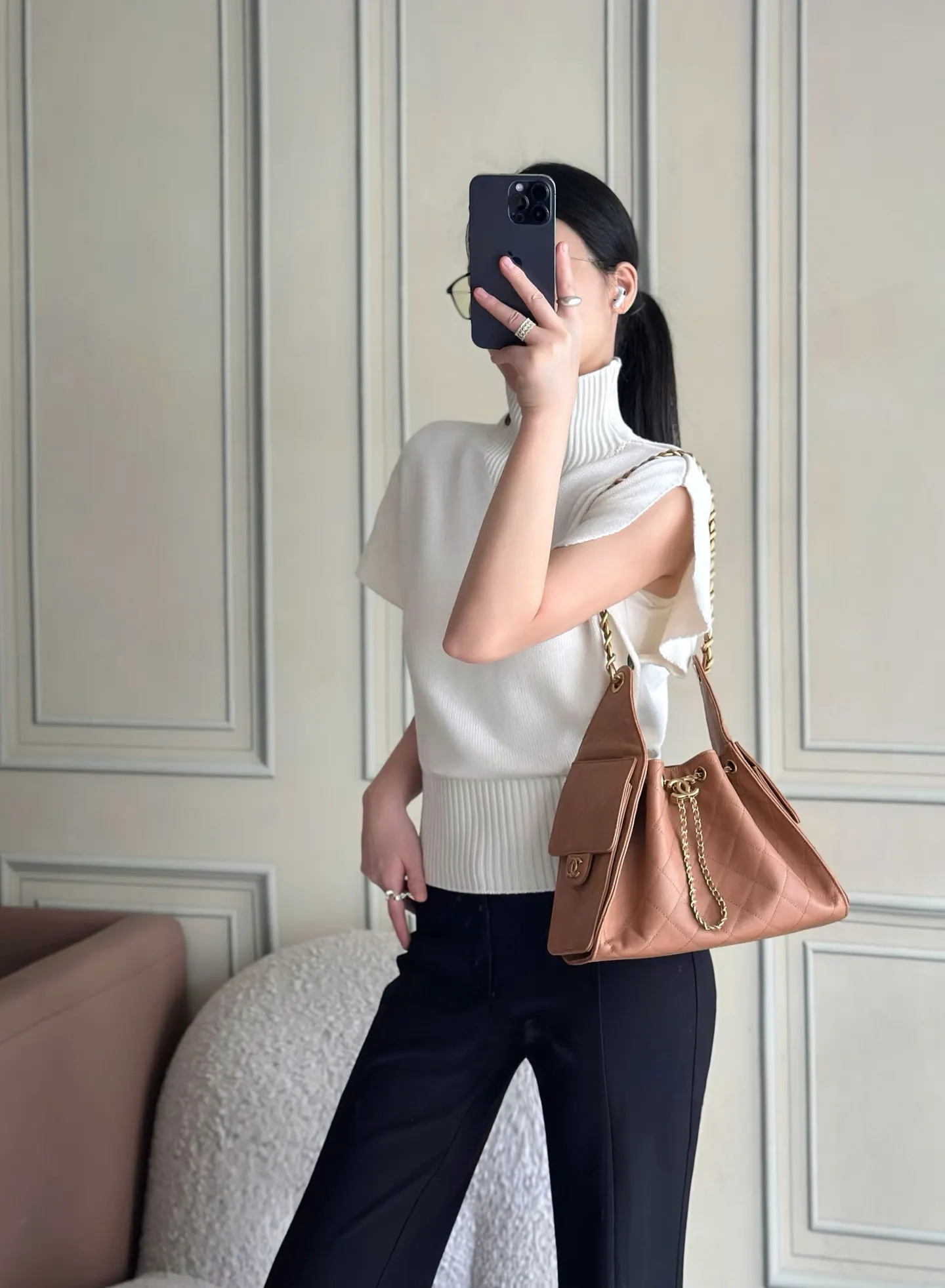 Chanel Hobo Shoulder Bag Vintage Leather