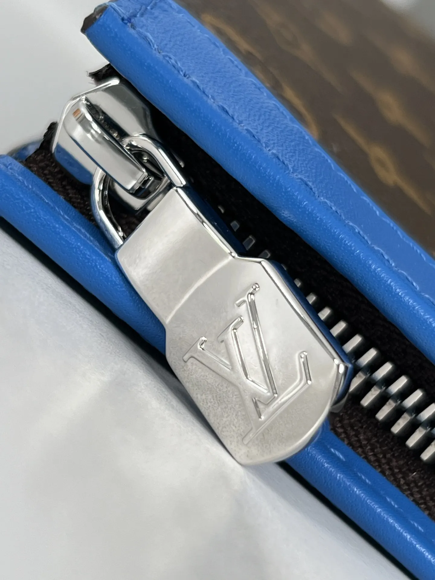 Blue Clutch Bag Leather