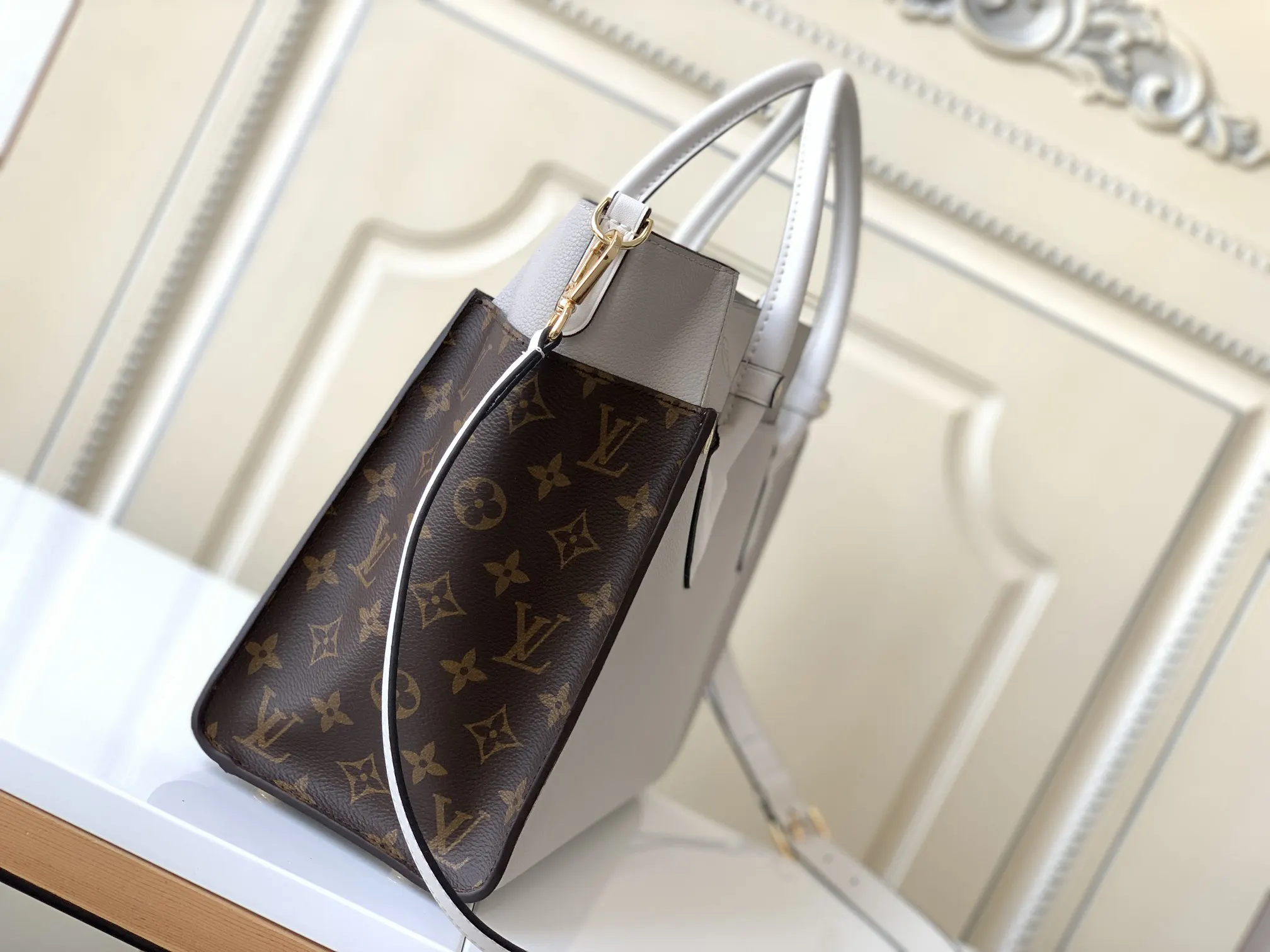 Monogram Crossbody Bag Lightweight Leather