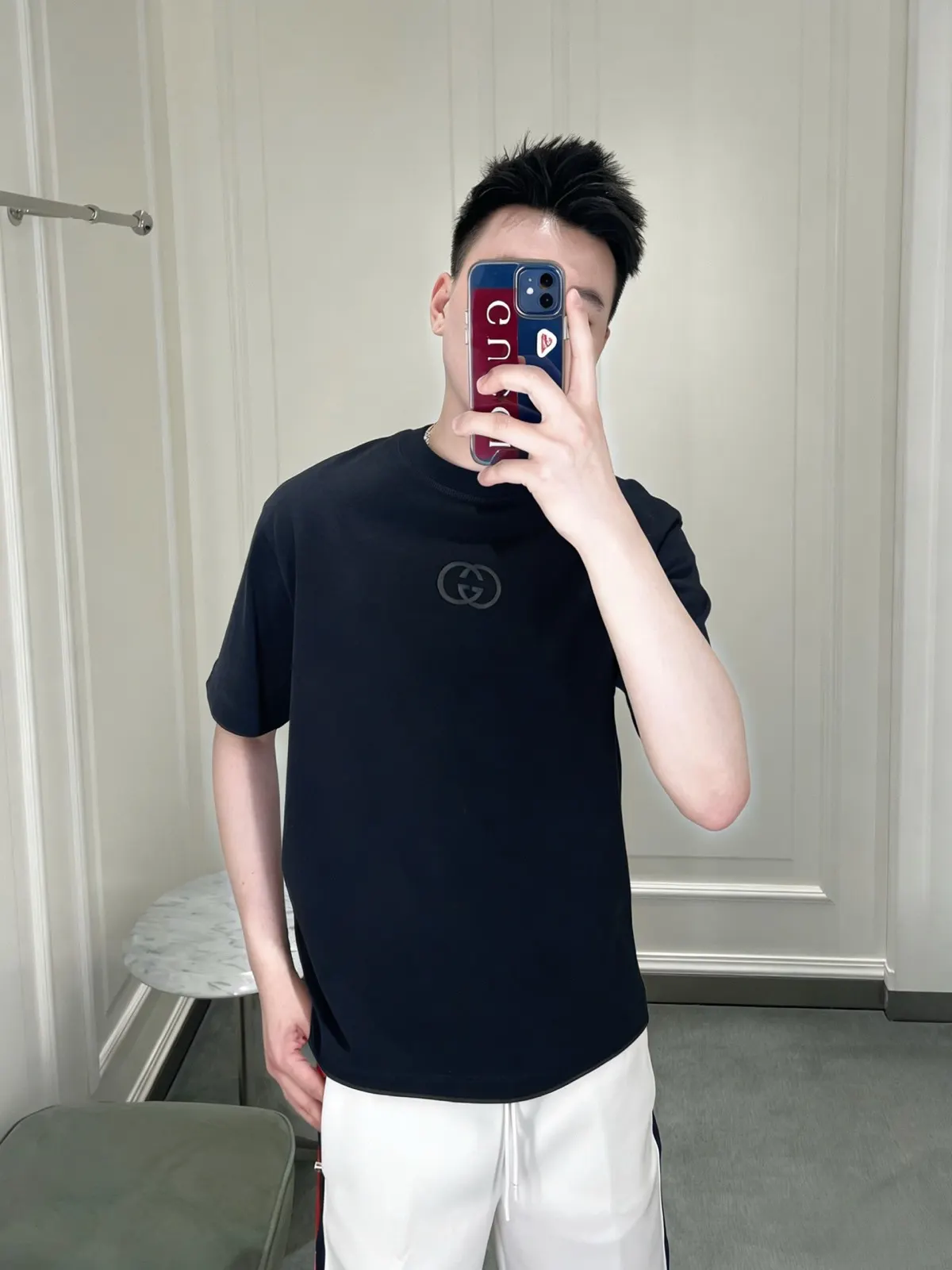 Gucci 黑色 刺绣 印花 针织衫 质感针织款